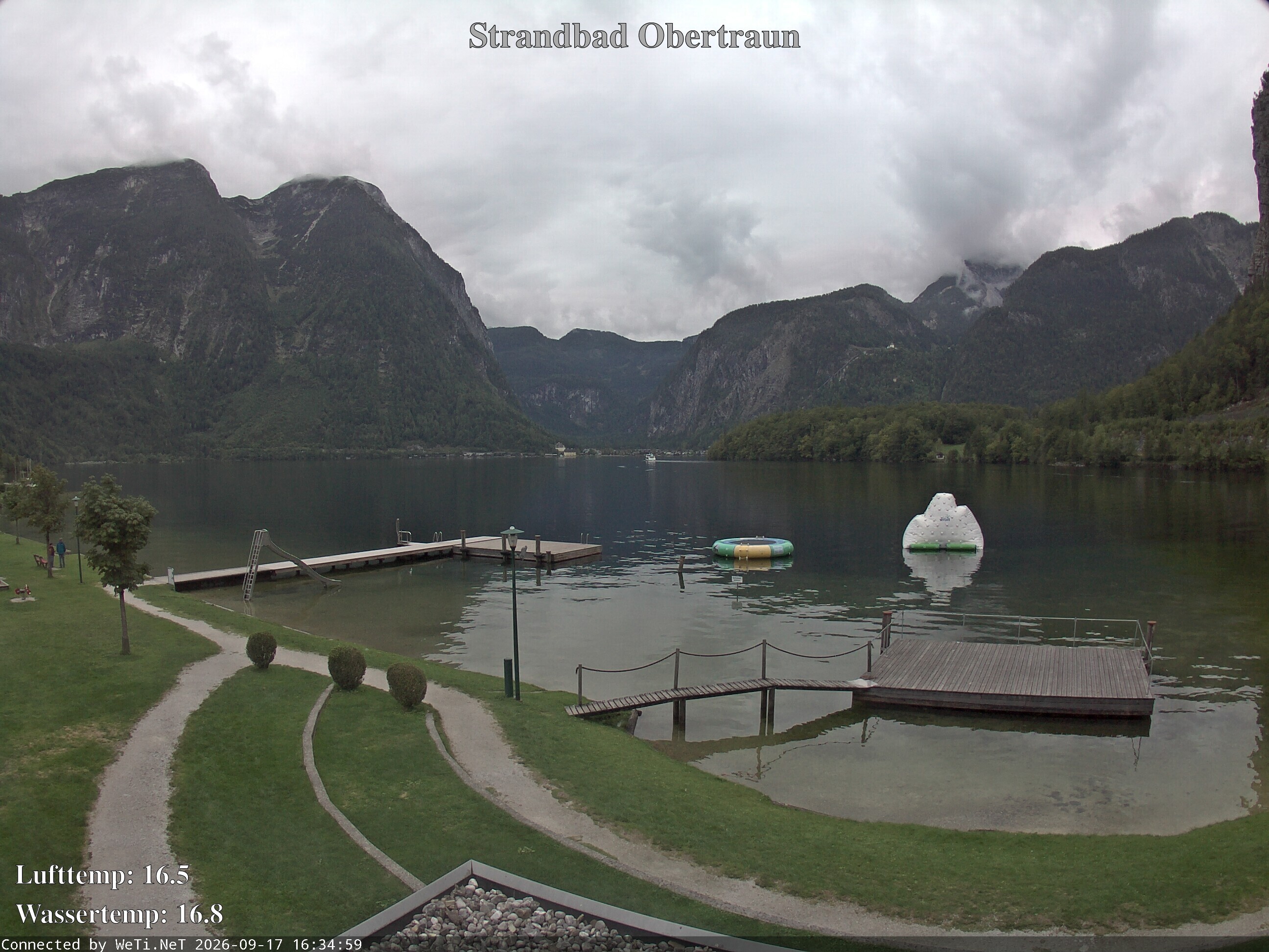 Archiv Foto Webcam Hallstätter See: Strandbad Obertraun