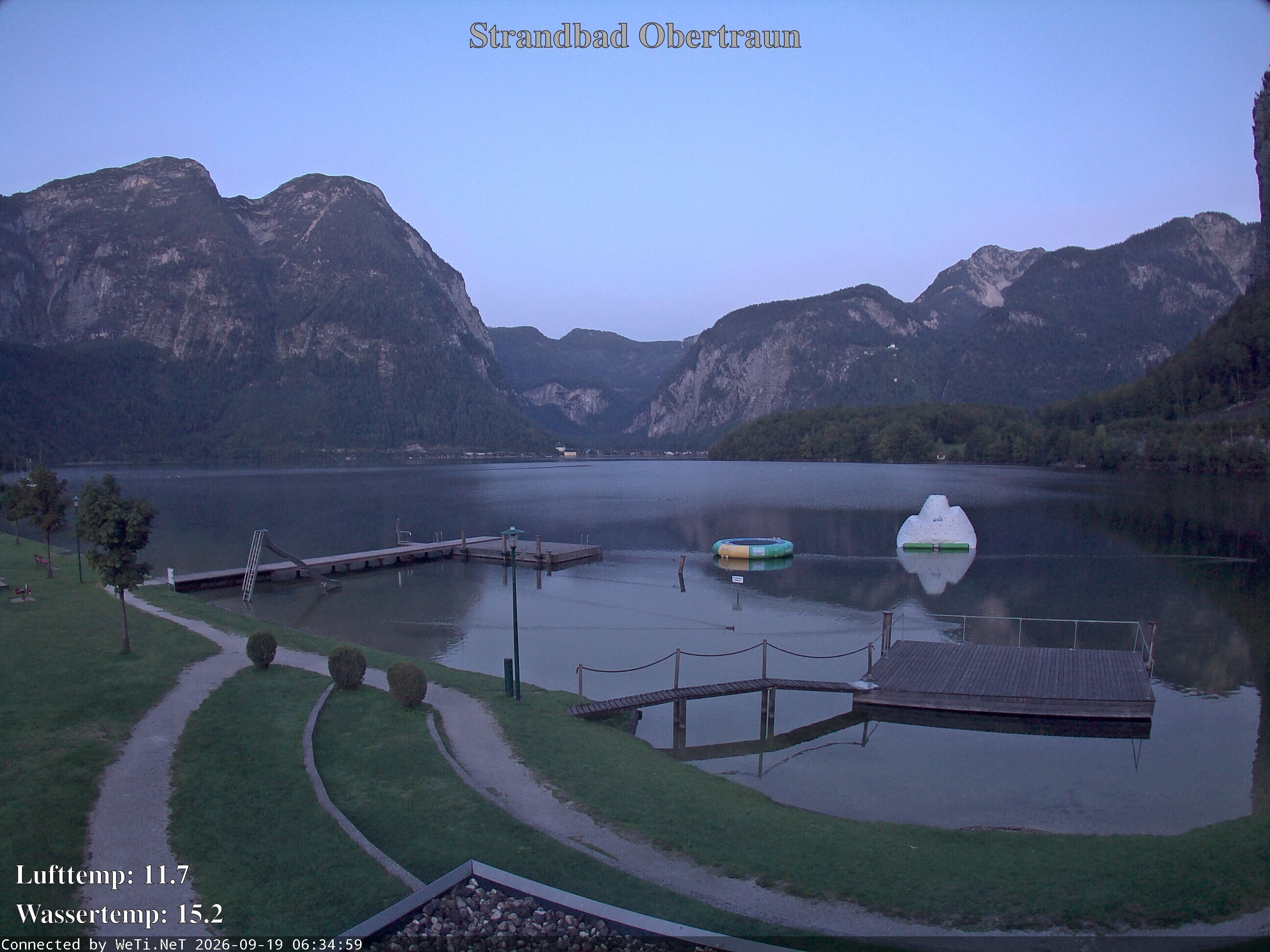 Archiv Foto Webcam Hallstätter See: Strandbad Obertraun