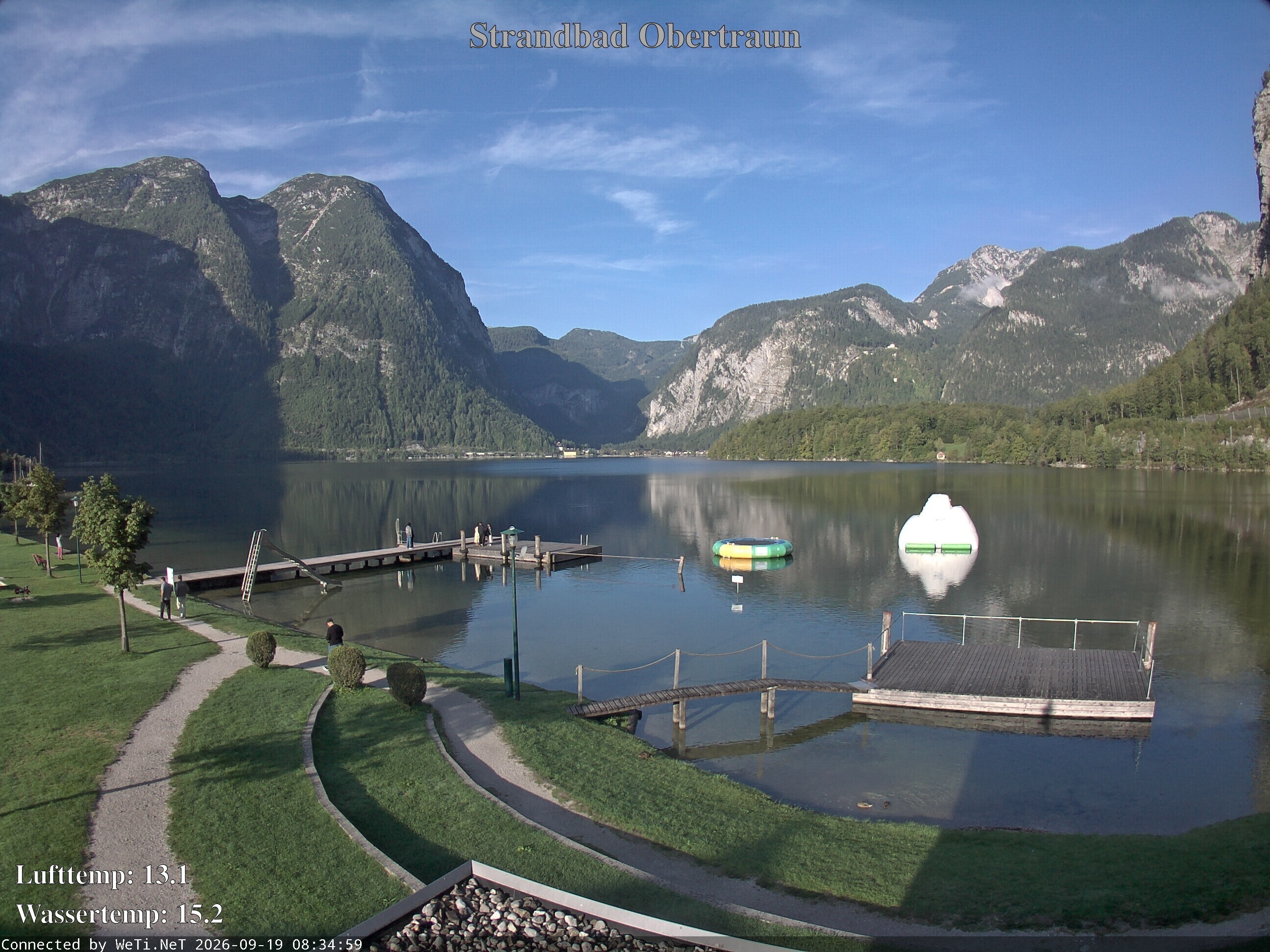 Archiv Foto Webcam Hallstätter See: Strandbad Obertraun