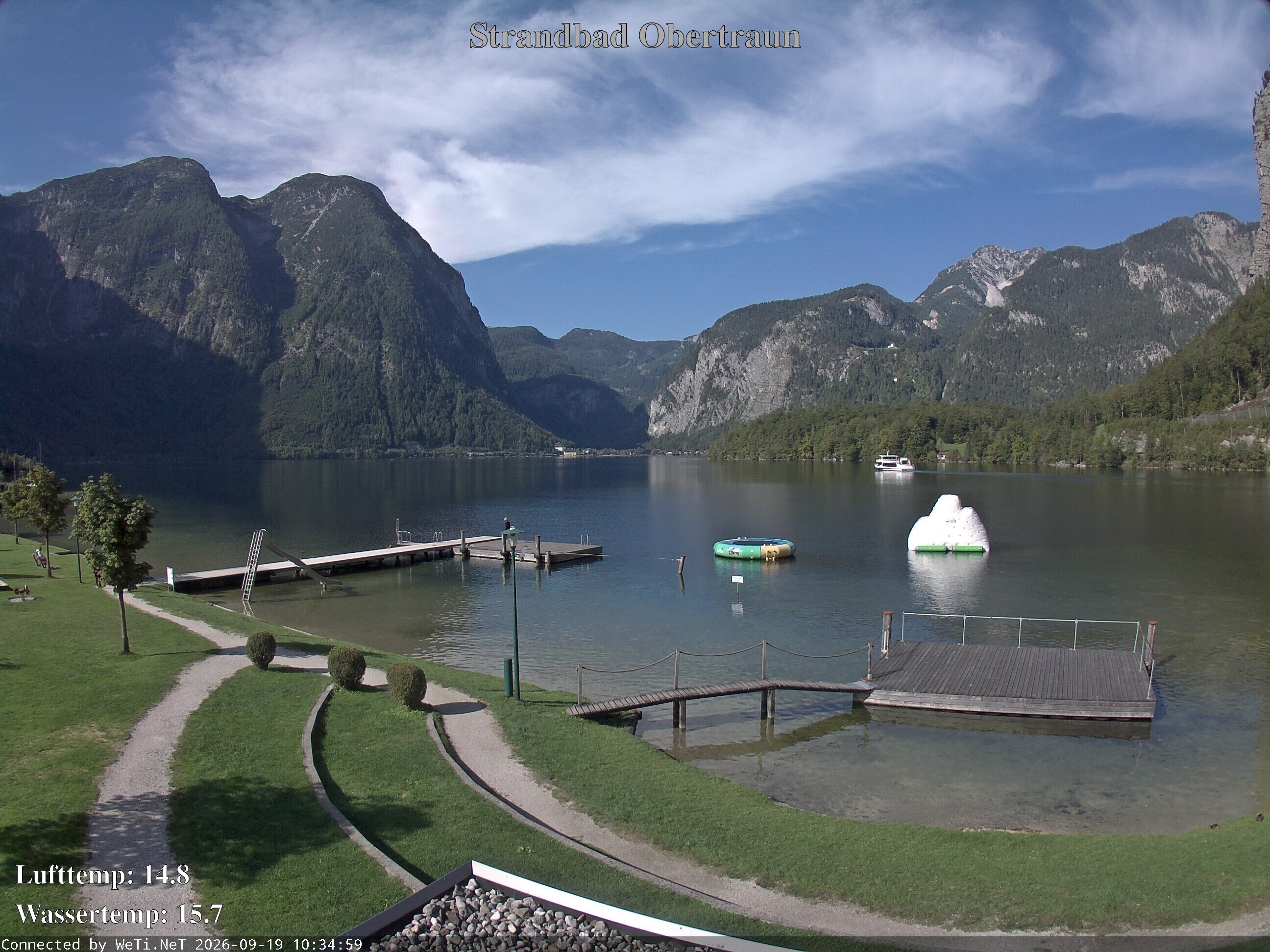 Archiv Foto Webcam Hallstätter See: Strandbad Obertraun