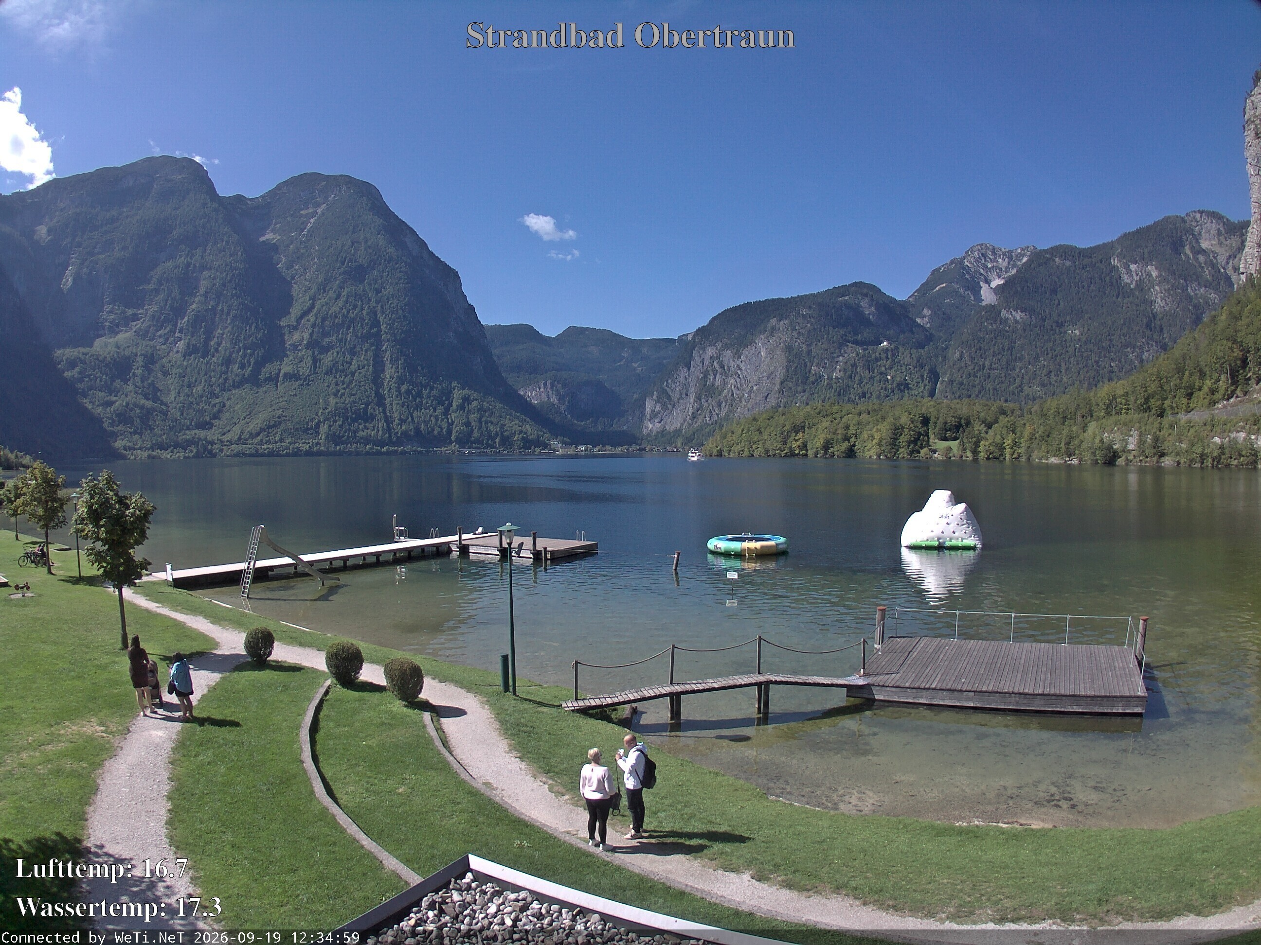 Archiv Foto Webcam Hallstätter See: Strandbad Obertraun
