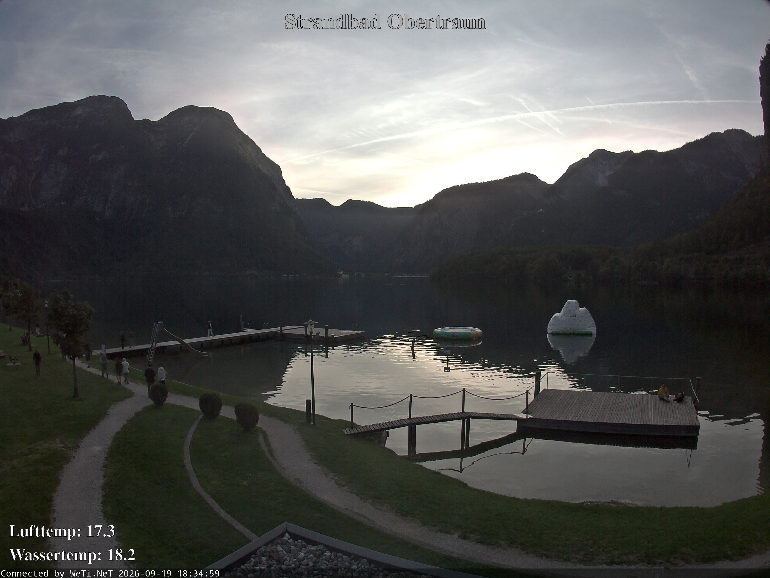 Archiv Foto Webcam Hallstätter See: Strandbad Obertraun