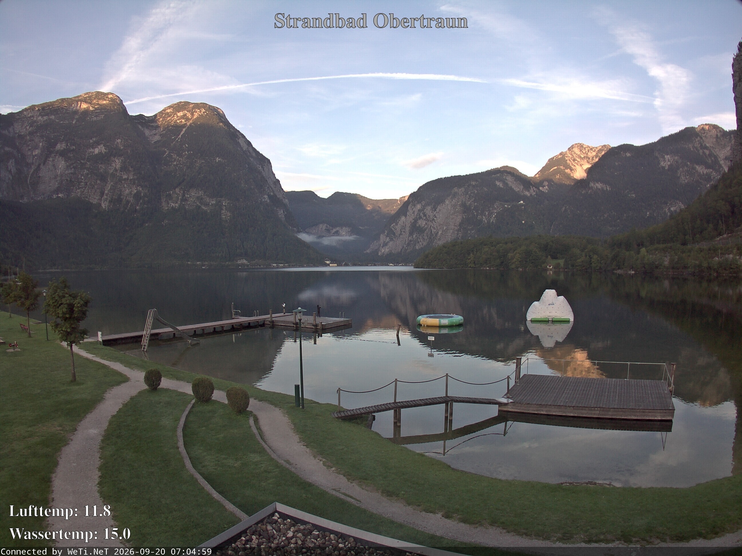 Archiv Foto Webcam Hallstätter See: Strandbad Obertraun