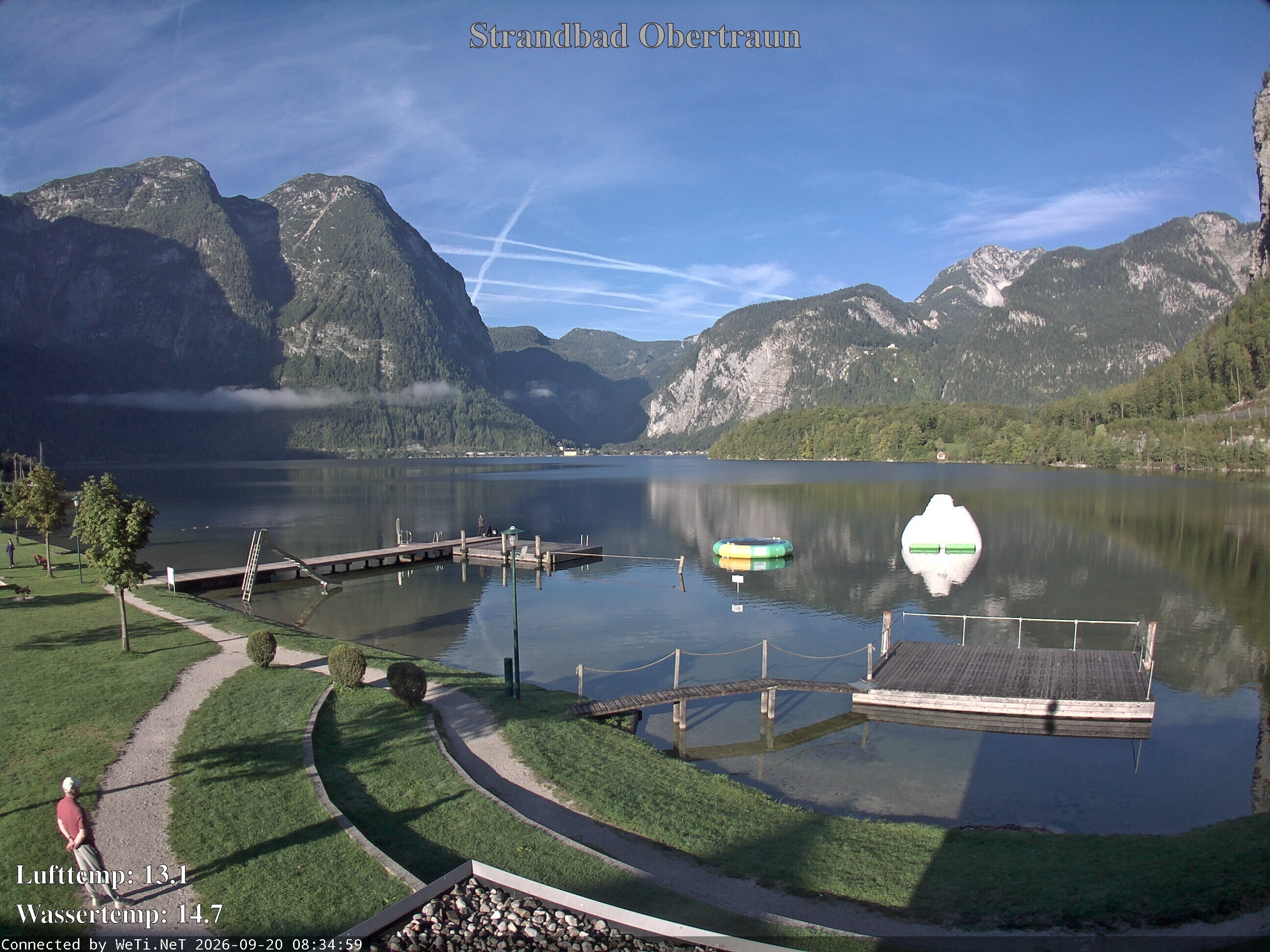 Archiv Foto Webcam Hallstätter See: Strandbad Obertraun