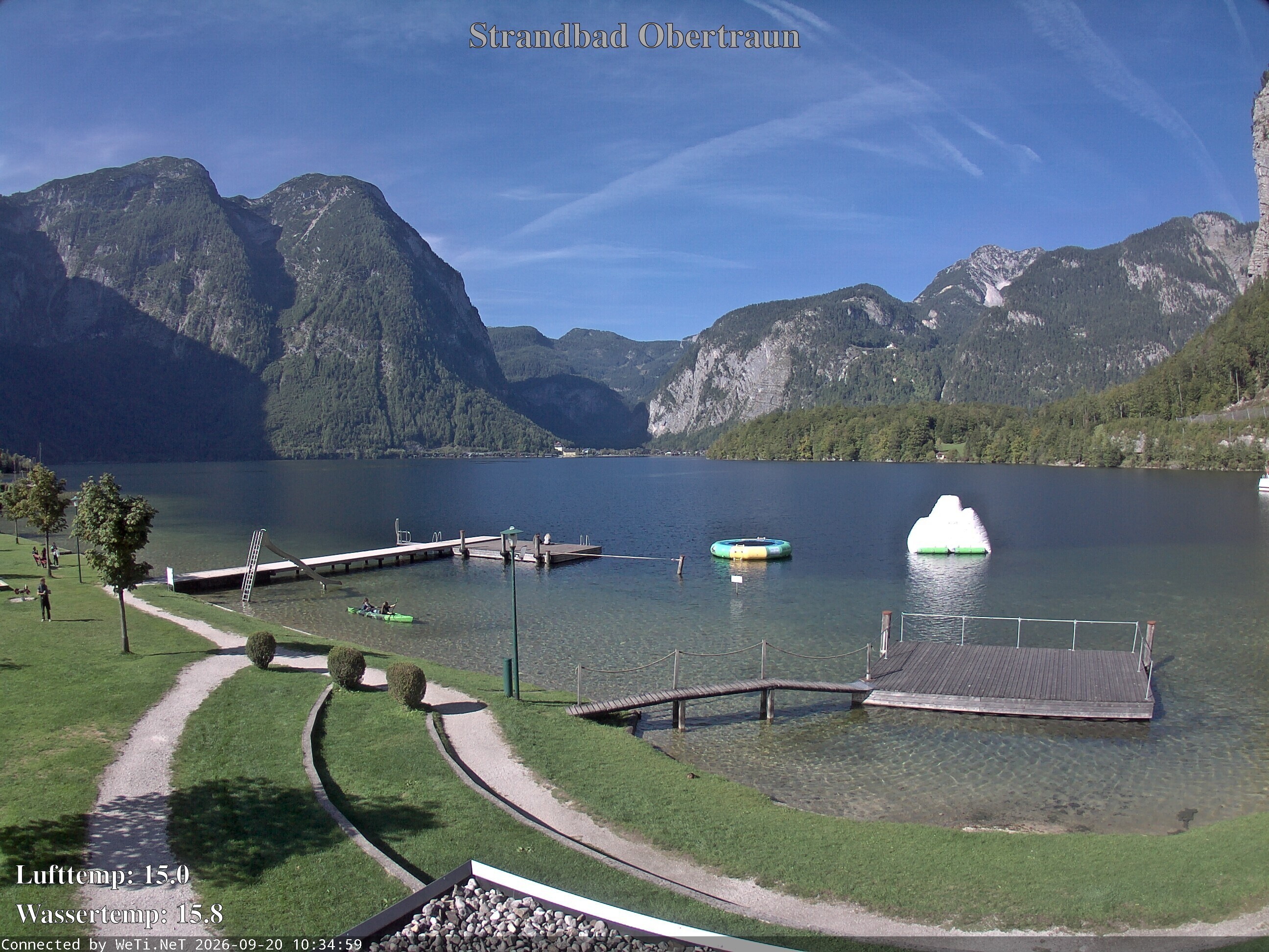 Archiv Foto Webcam Hallstätter See: Strandbad Obertraun