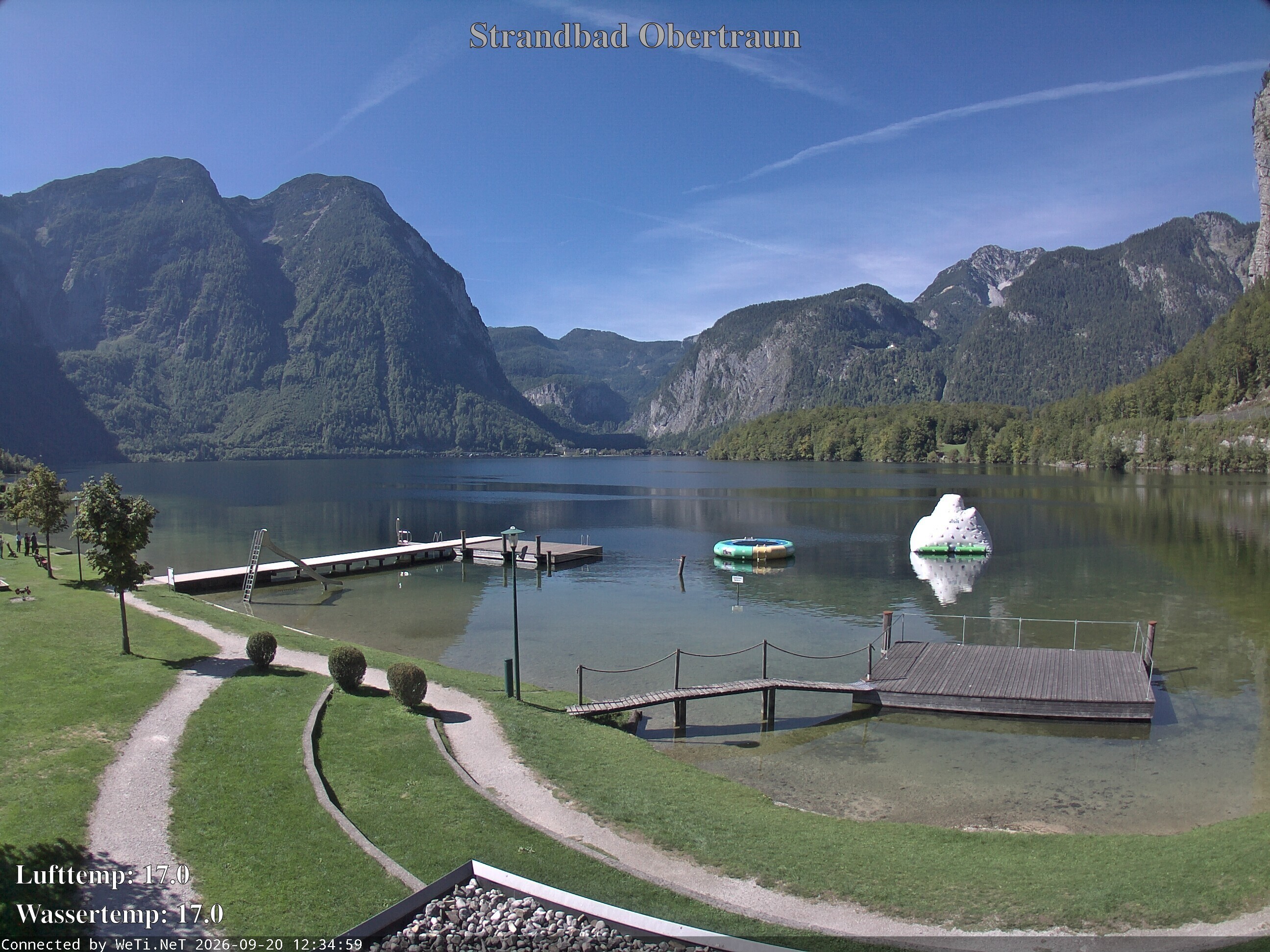 Archiv Foto Webcam Hallstätter See: Strandbad Obertraun
