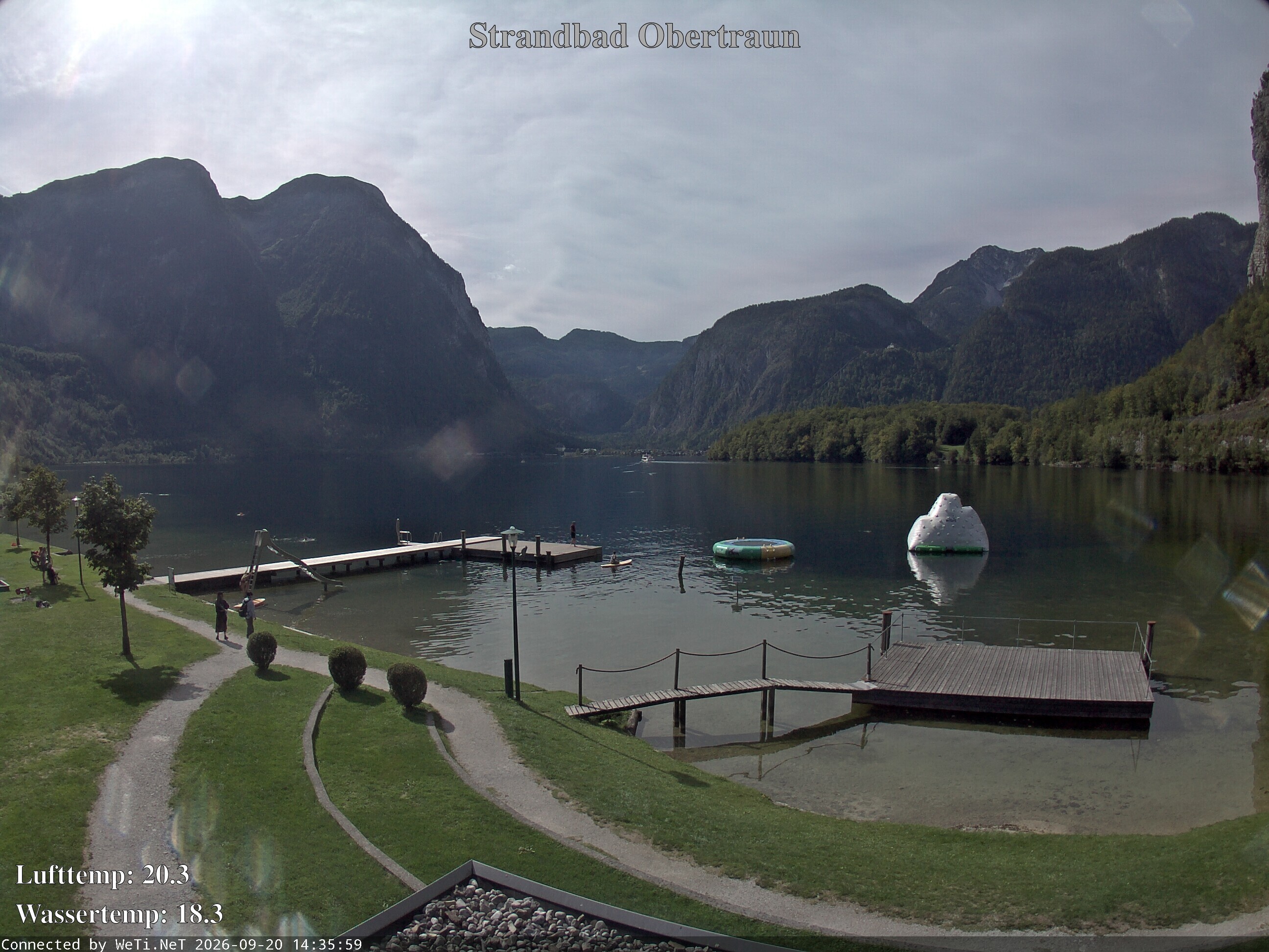 Archiv Foto Webcam Hallstätter See: Strandbad Obertraun