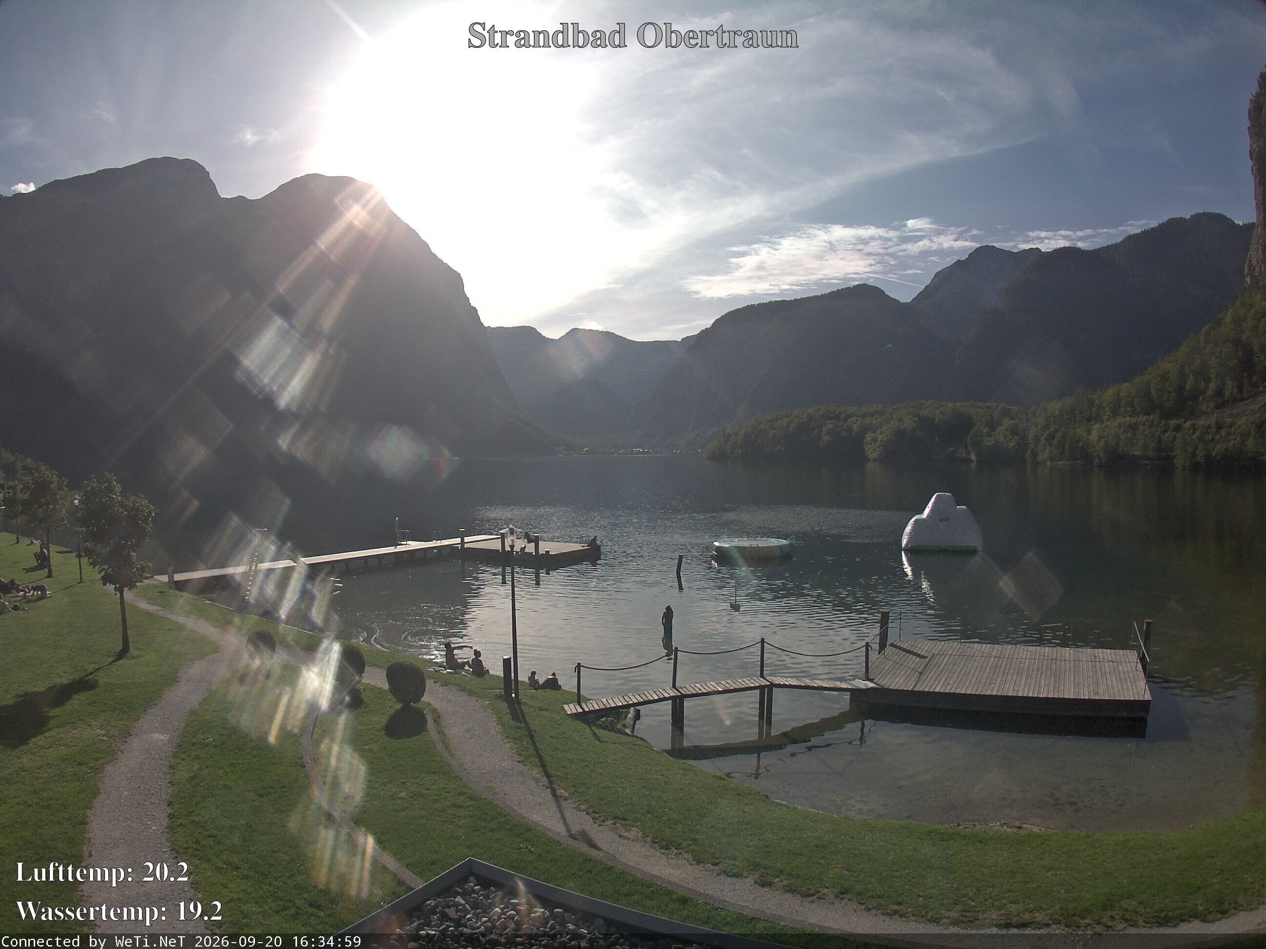 Archiv Foto Webcam Hallstätter See: Strandbad Obertraun