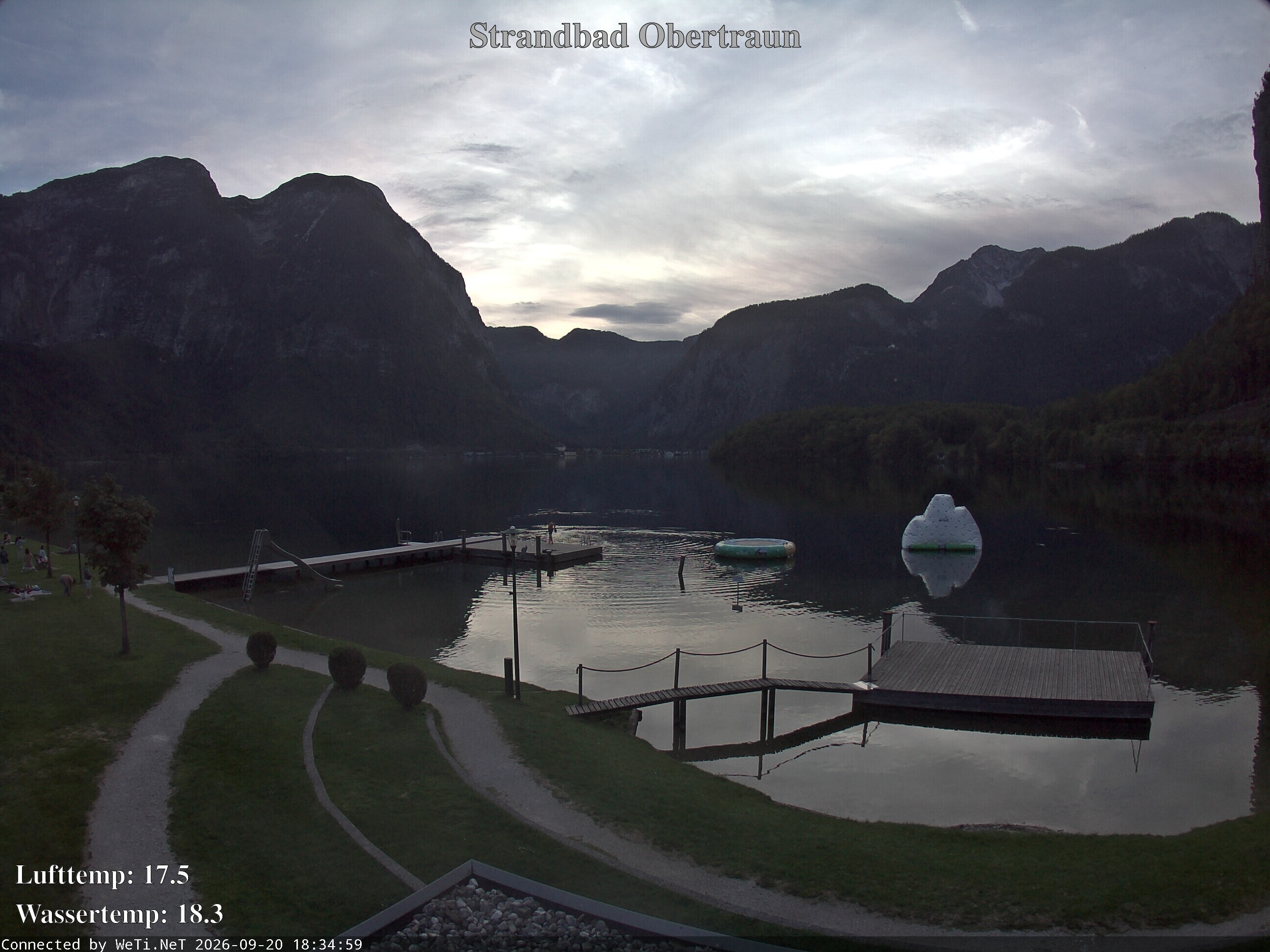 Archiv Foto Webcam Hallstätter See: Strandbad Obertraun