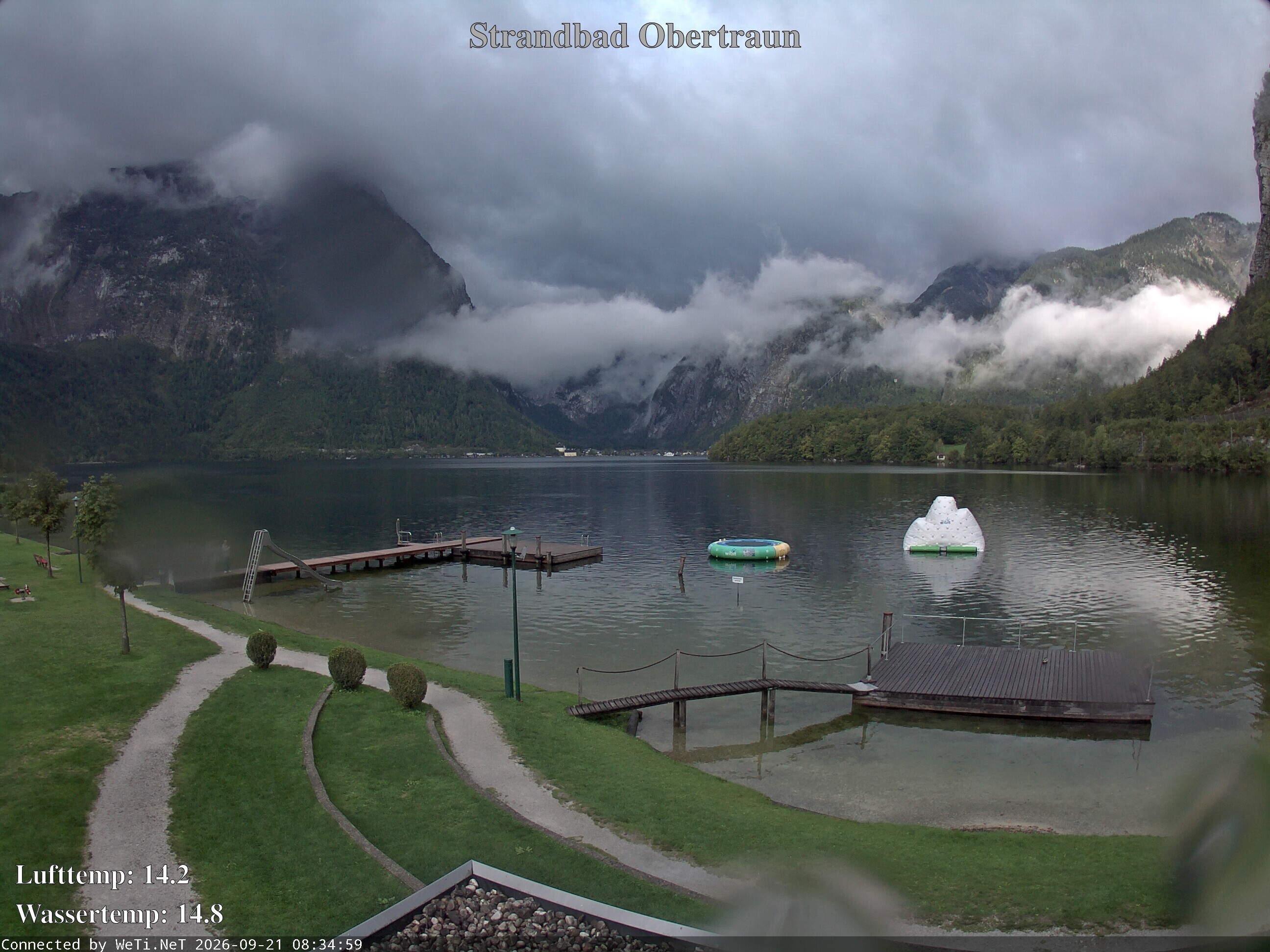 Archiv Foto Webcam Hallstätter See: Strandbad Obertraun