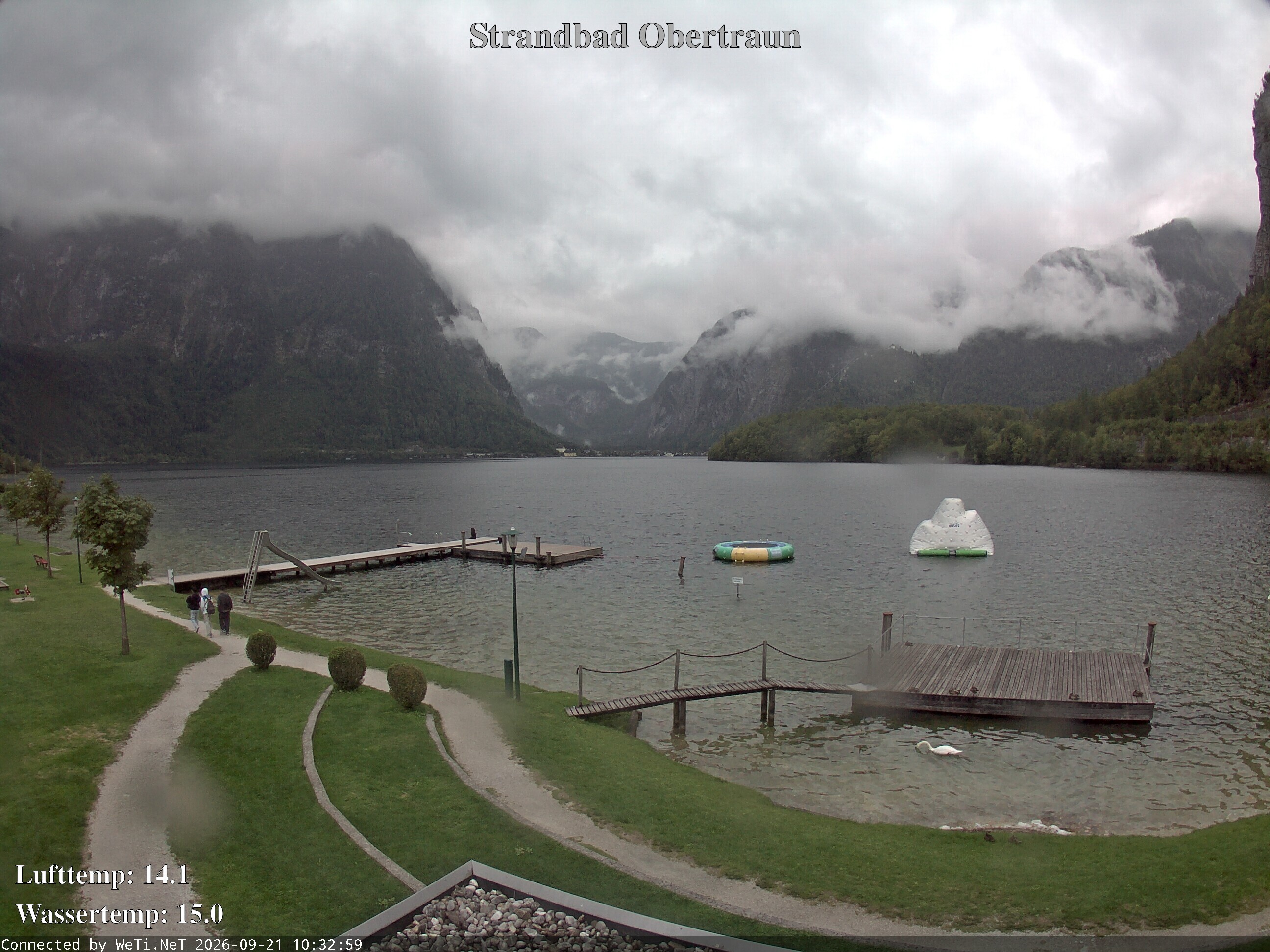 Archiv Foto Webcam Hallstätter See: Strandbad Obertraun