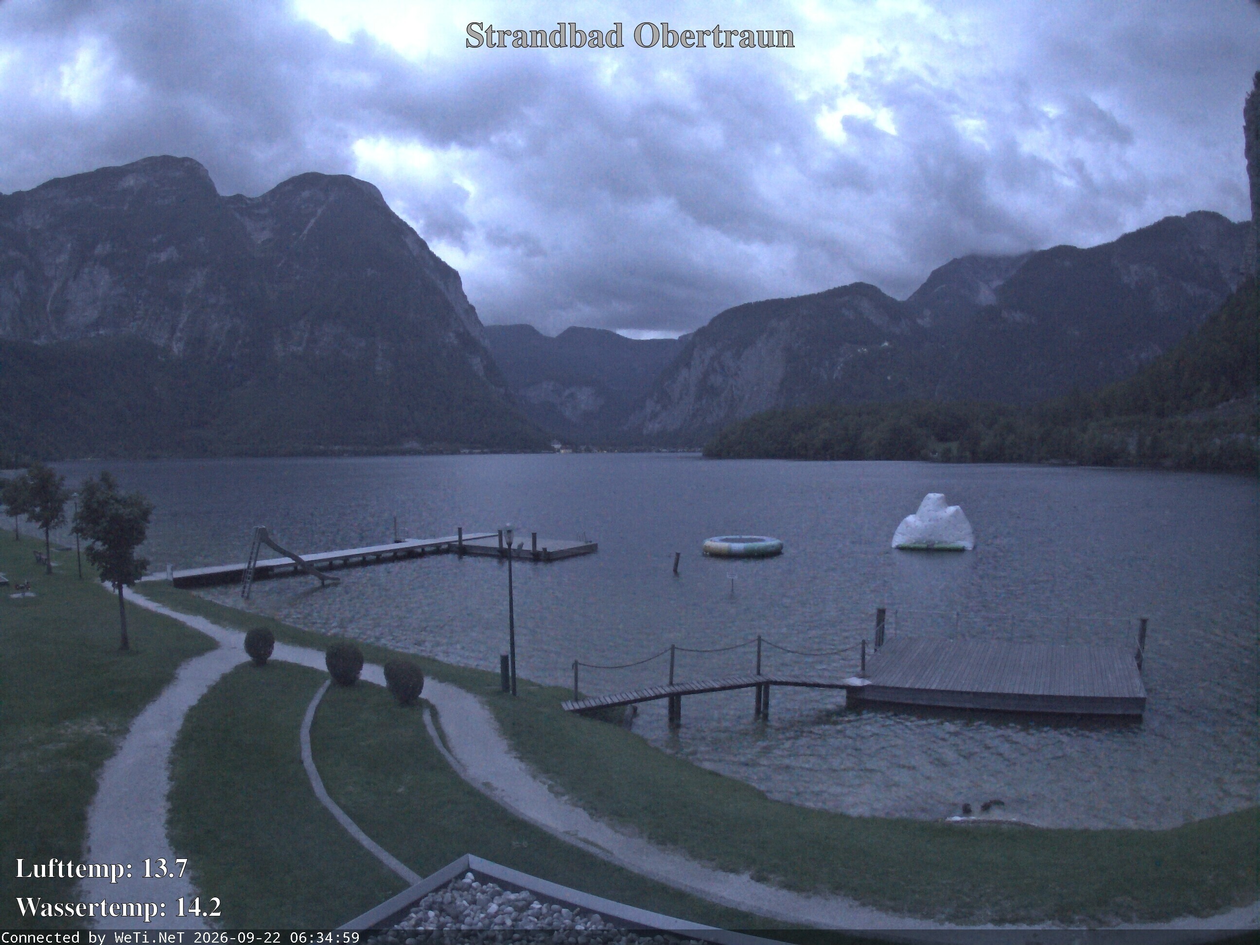 Archiv Foto Webcam Hallstätter See: Strandbad Obertraun