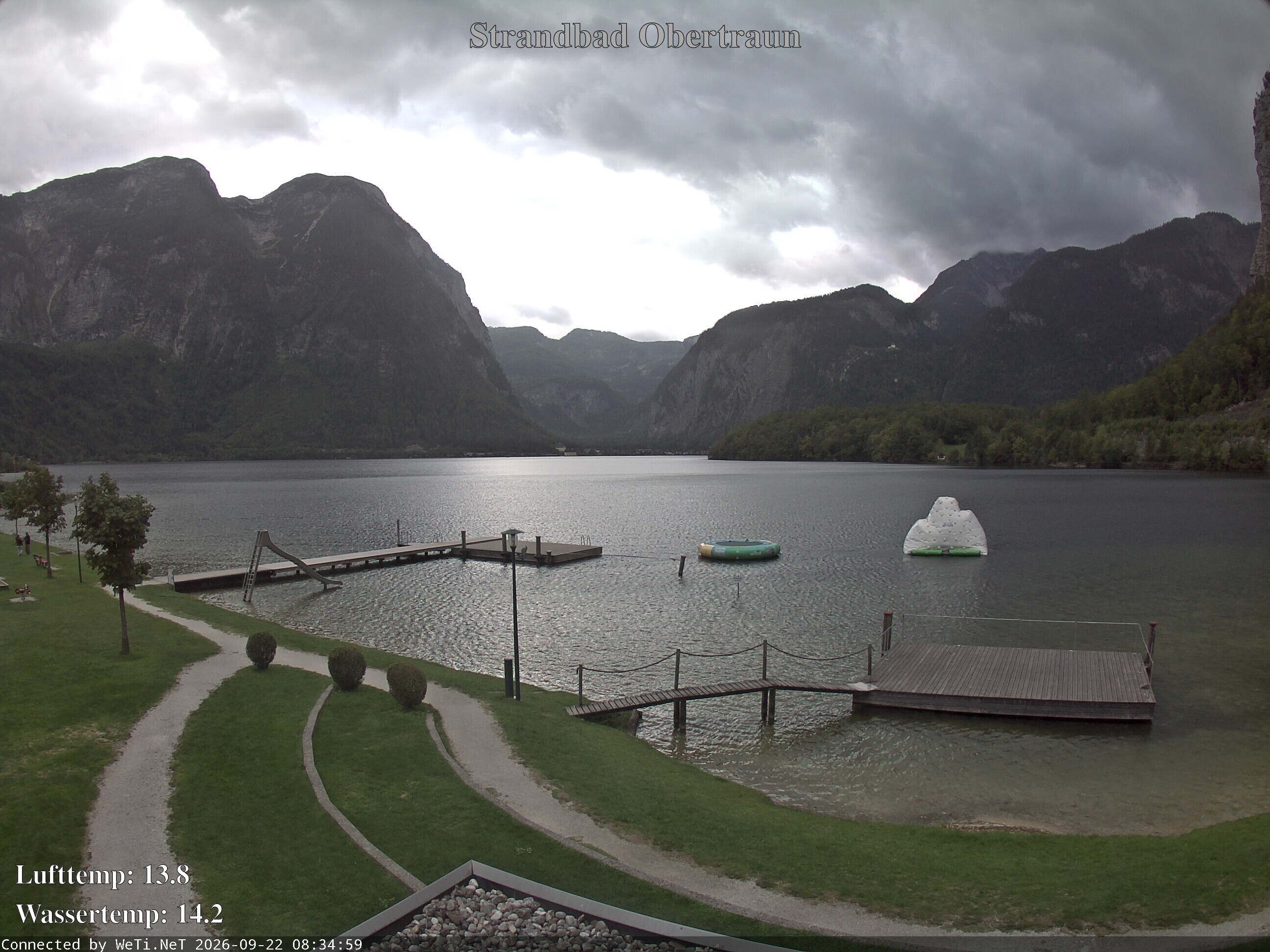 Archiv Foto Webcam Hallstätter See: Strandbad Obertraun