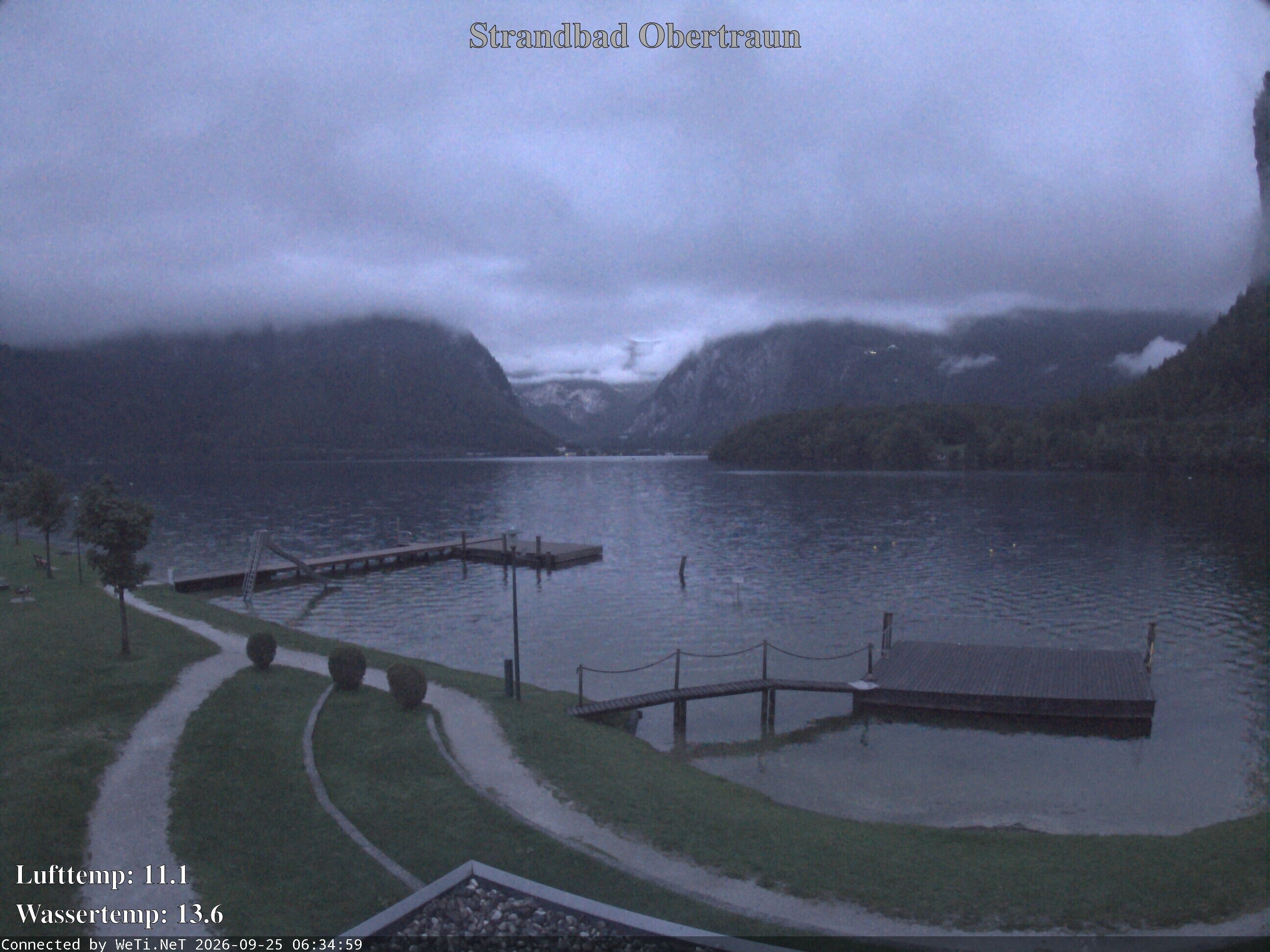 Archiv Foto Webcam Hallstätter See: Strandbad Obertraun