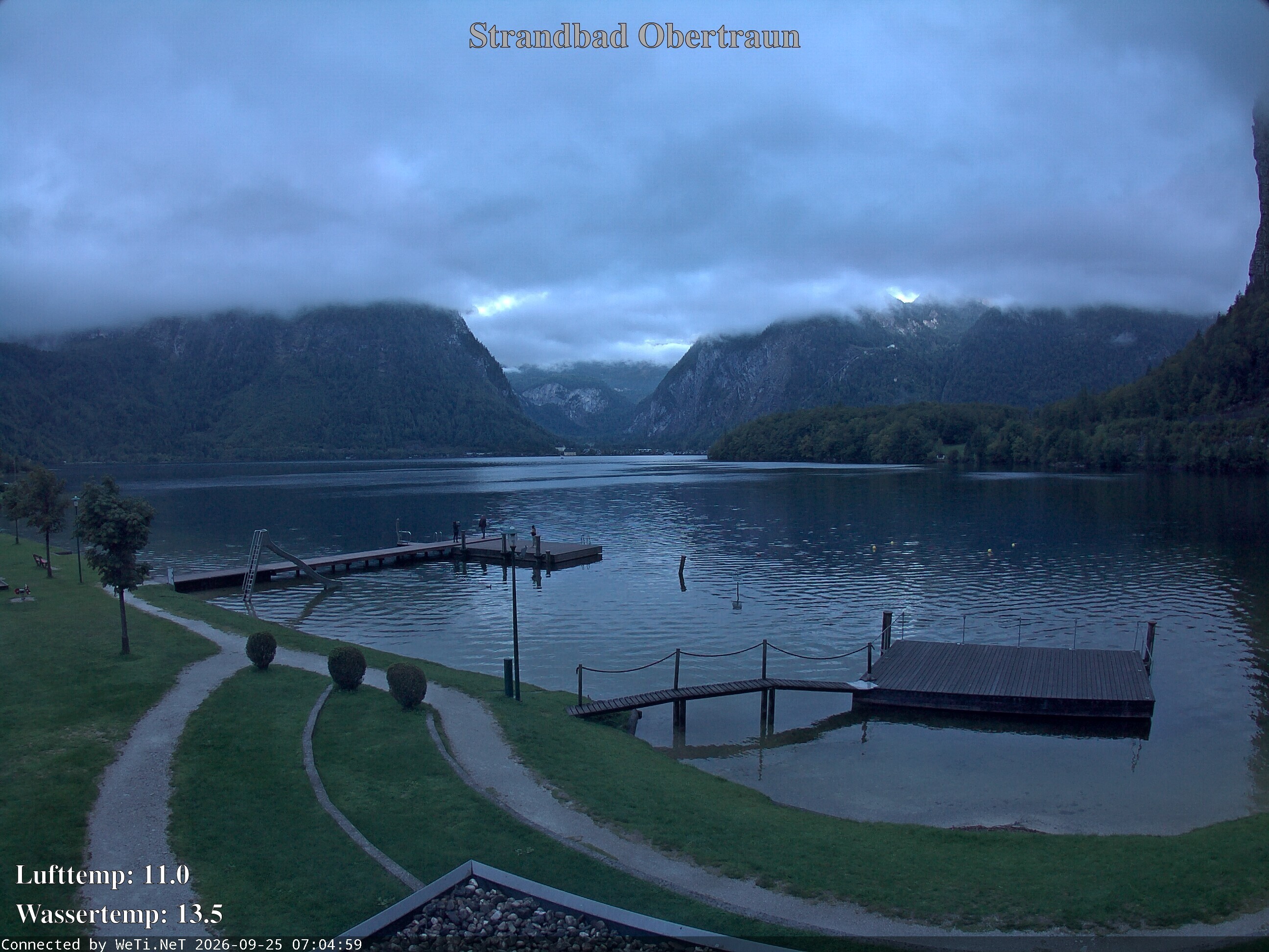 Archiv Foto Webcam Hallstätter See: Strandbad Obertraun
