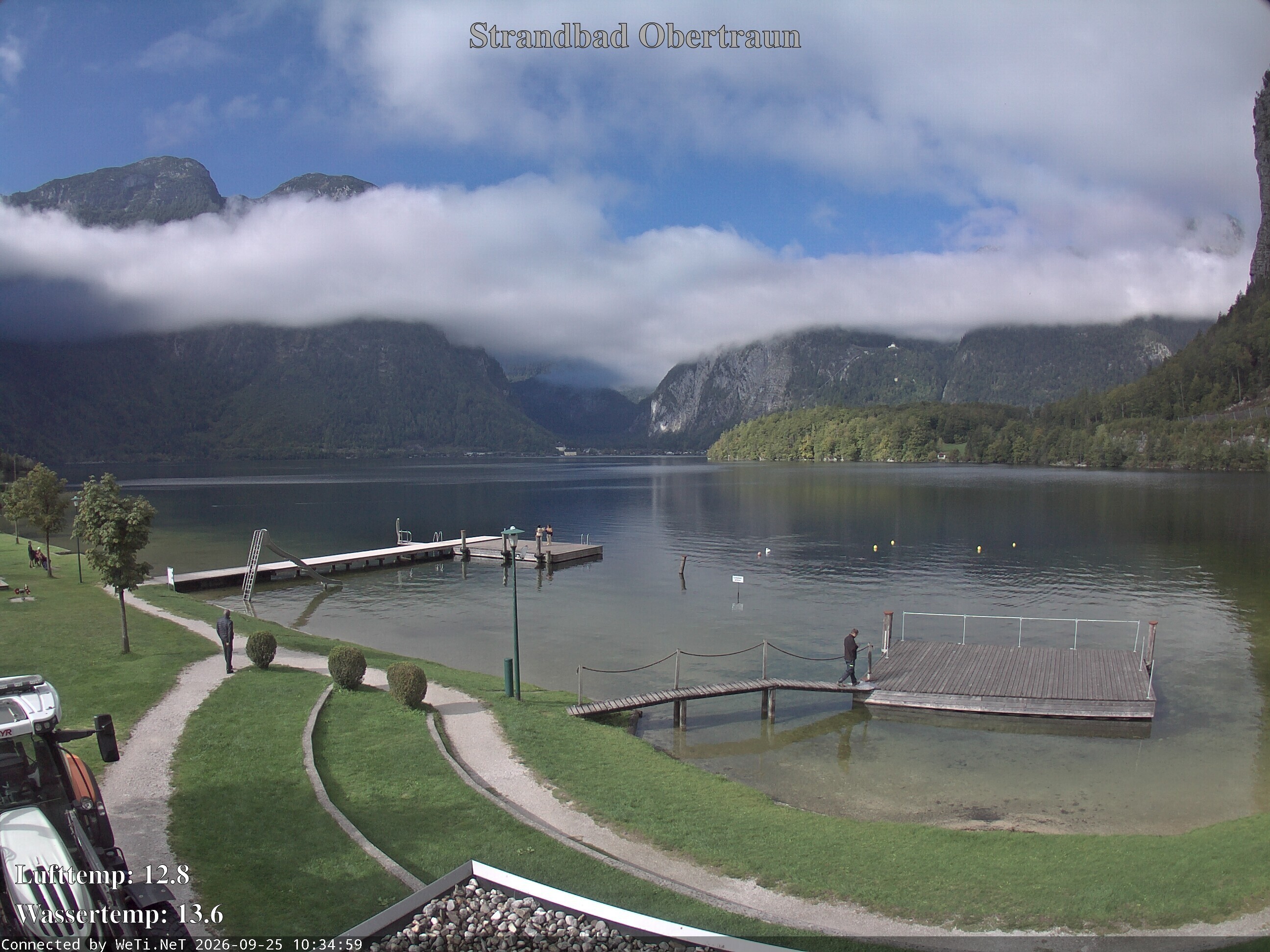 Archiv Foto Webcam Hallstätter See: Strandbad Obertraun