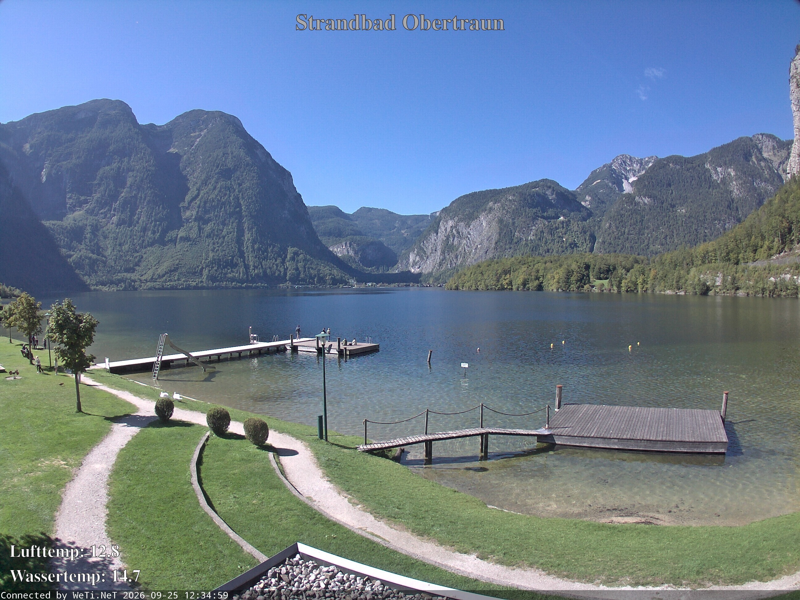 Archiv Foto Webcam Hallstätter See: Strandbad Obertraun