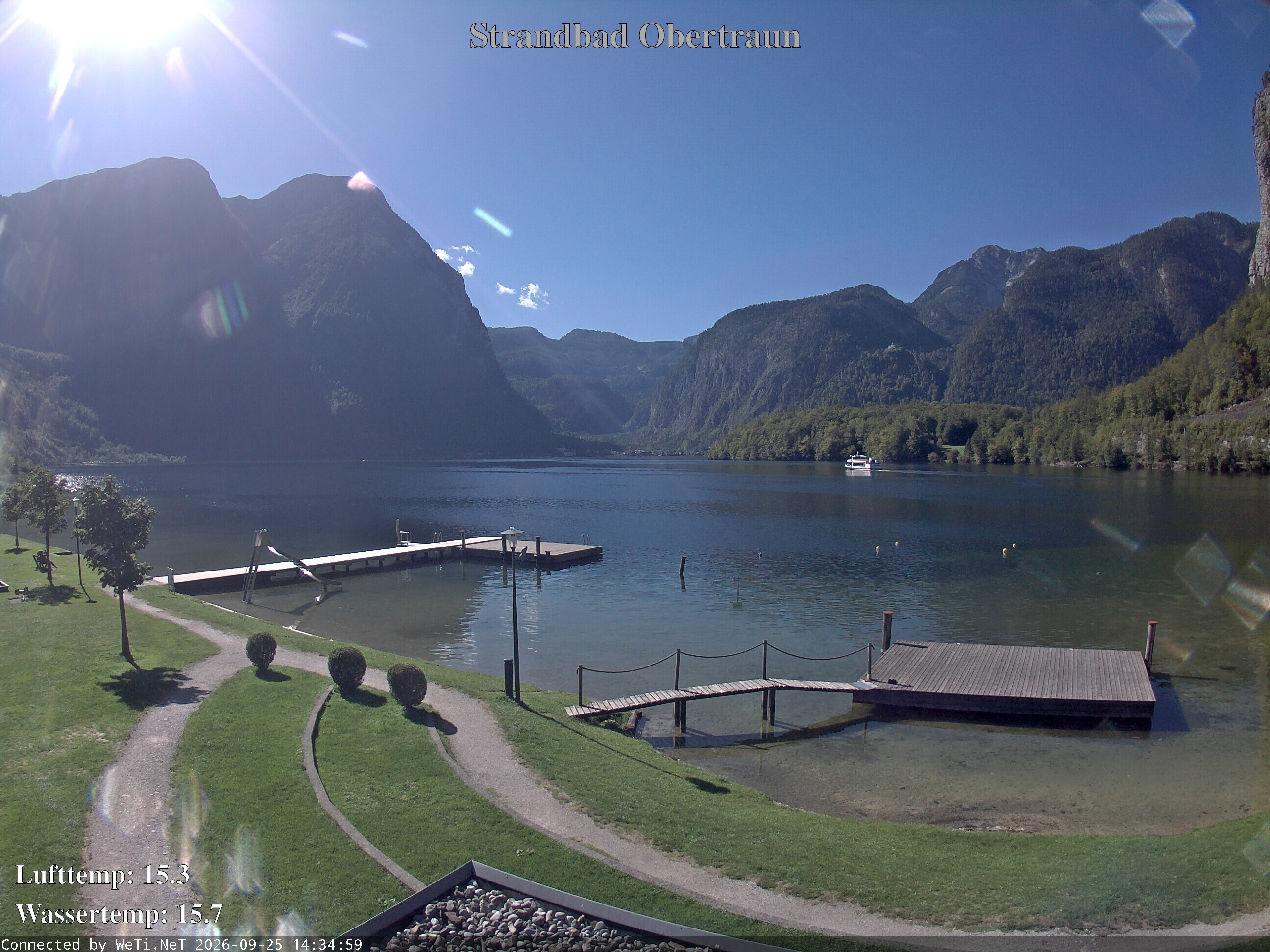 Archiv Foto Webcam Hallstätter See: Strandbad Obertraun
