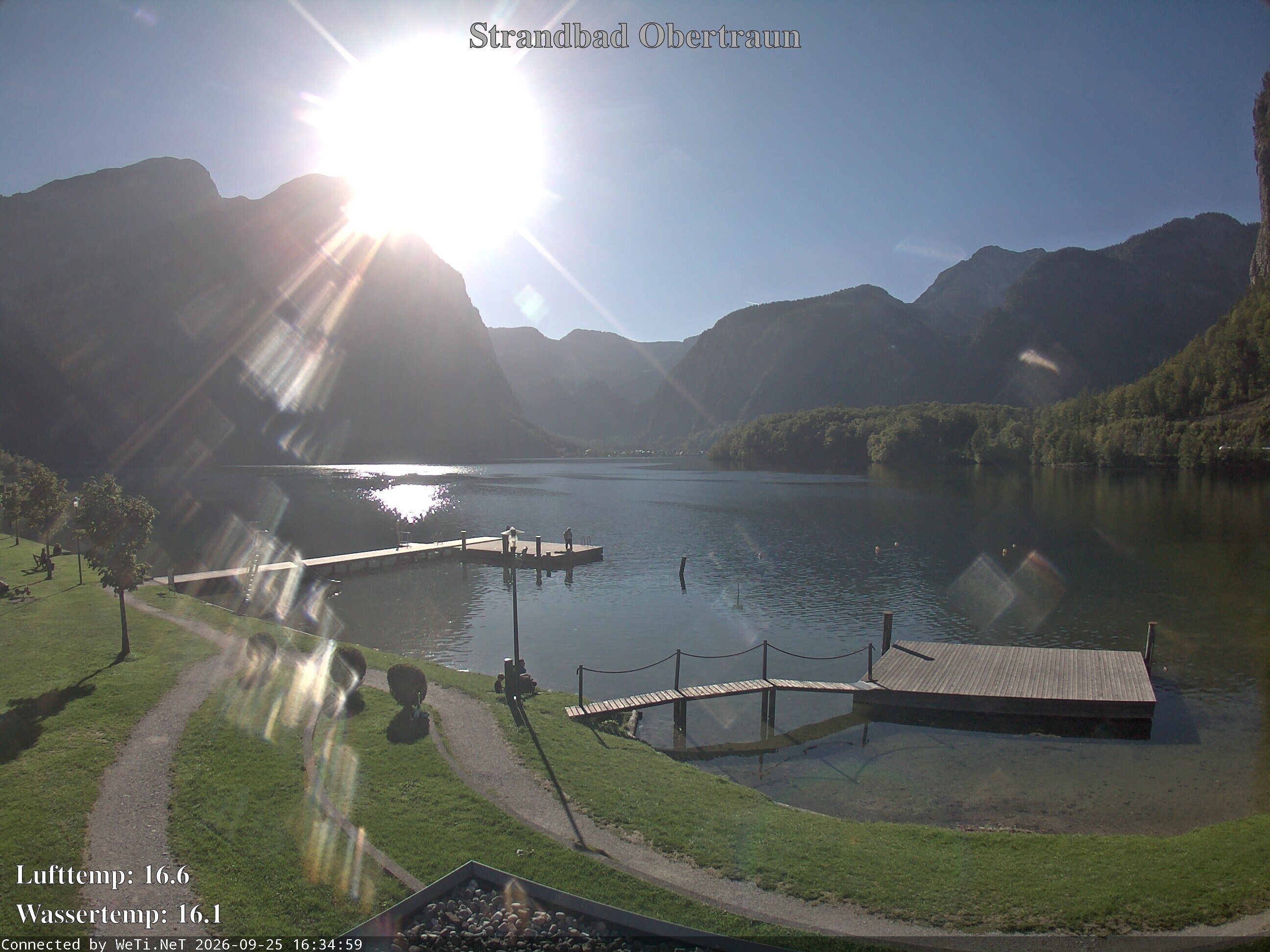 Archiv Foto Webcam Hallstätter See: Strandbad Obertraun