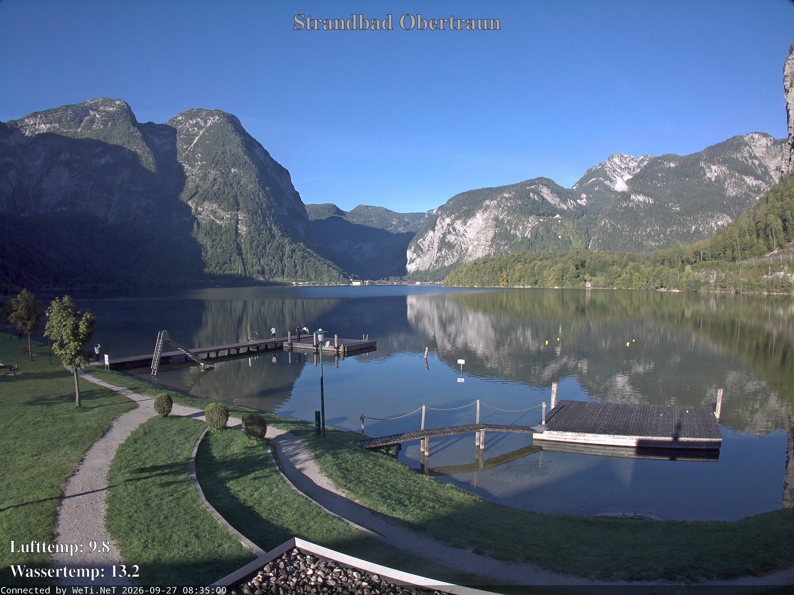 Archiv Foto Webcam Hallstätter See: Strandbad Obertraun
