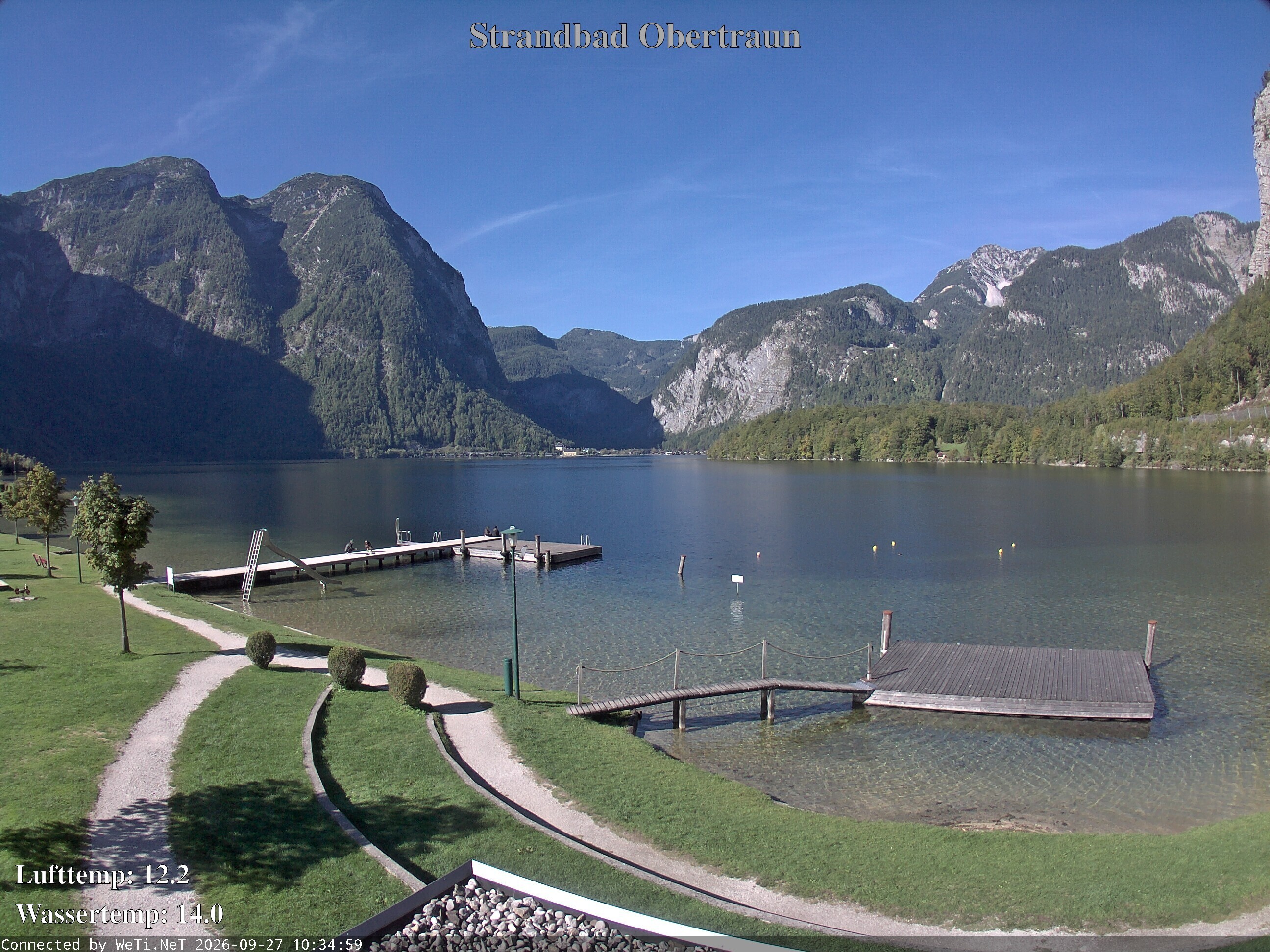 Archiv Foto Webcam Hallstätter See: Strandbad Obertraun