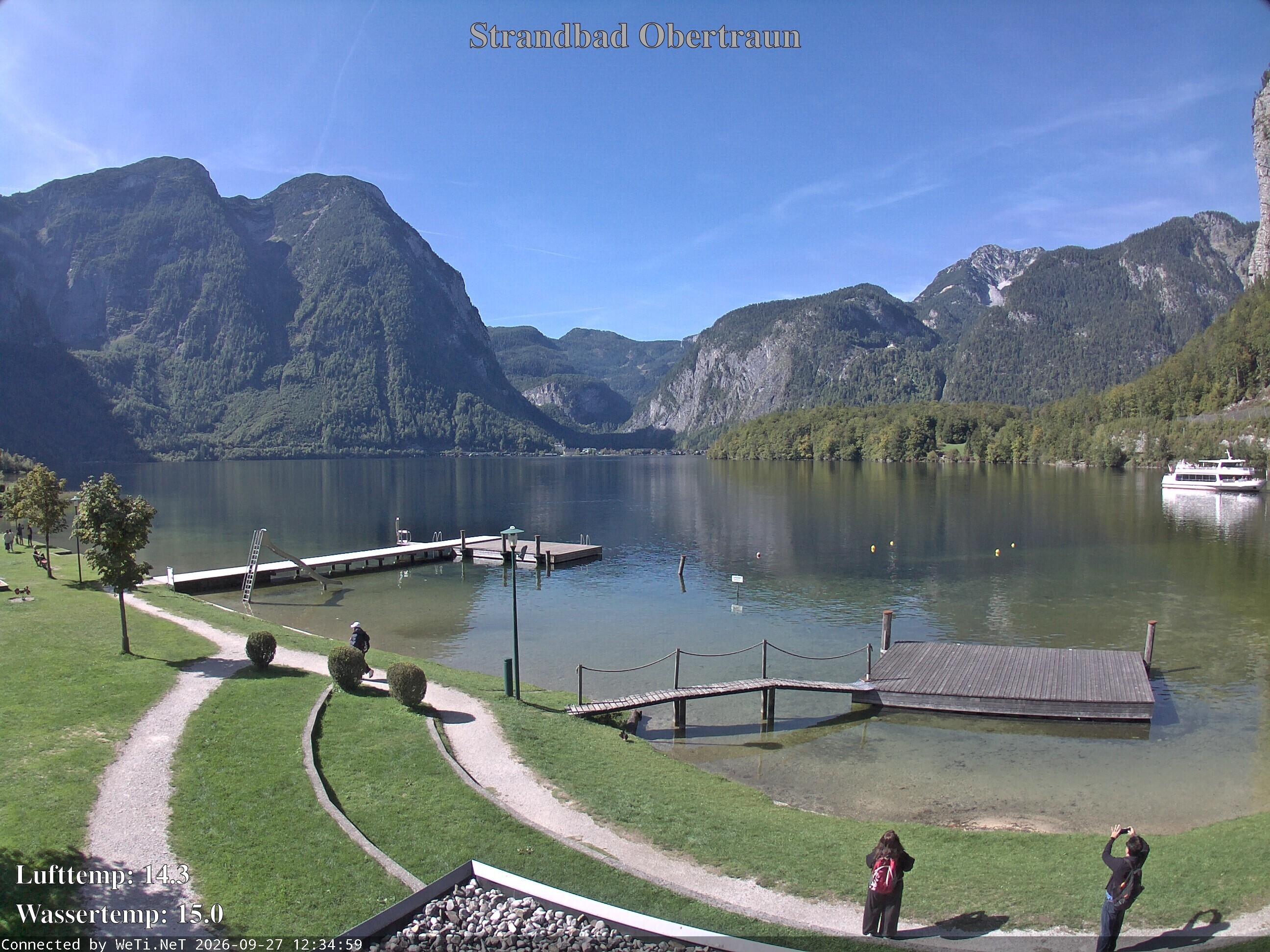 Archiv Foto Webcam Hallstätter See: Strandbad Obertraun