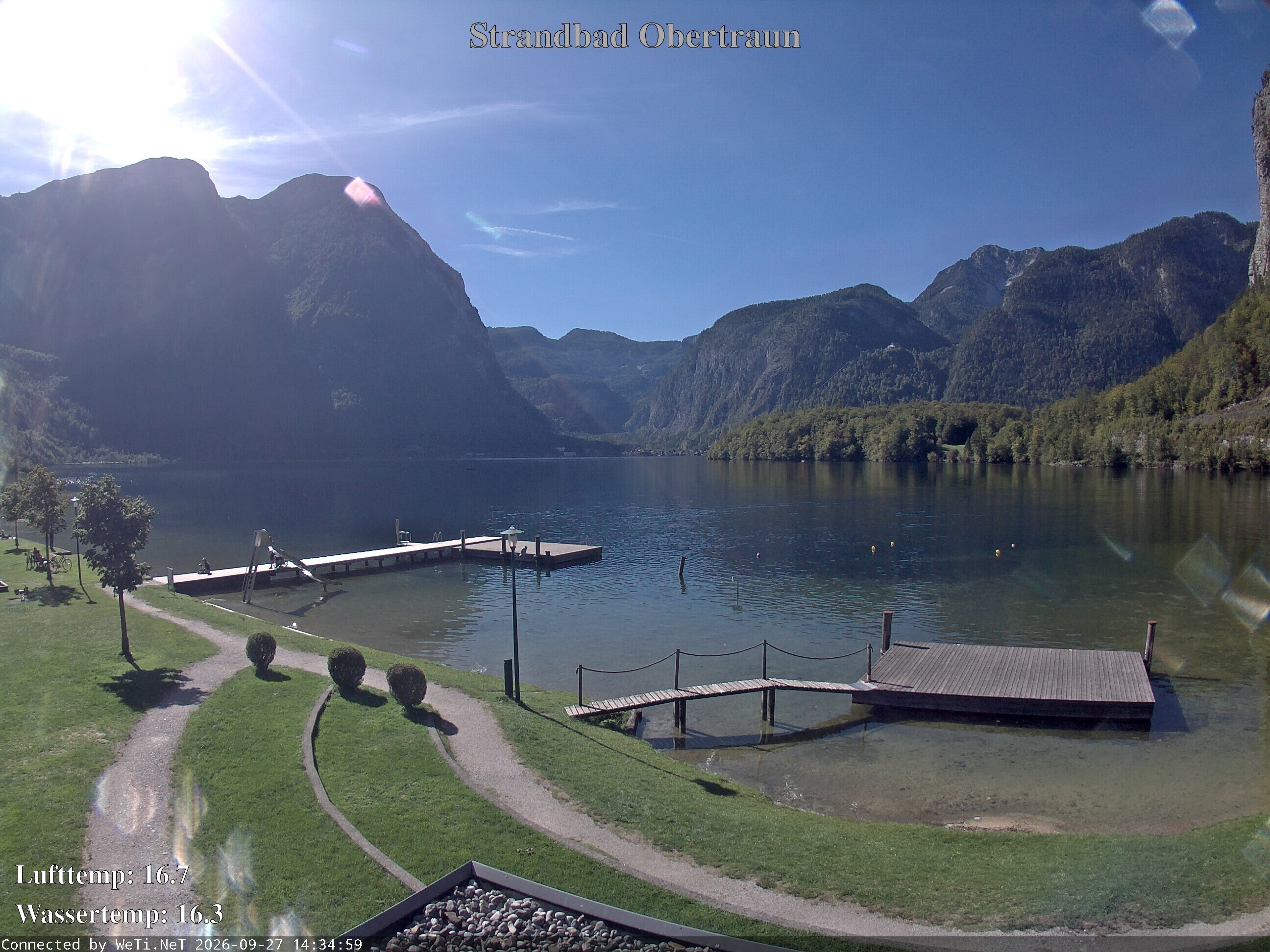Archiv Foto Webcam Hallstätter See: Strandbad Obertraun