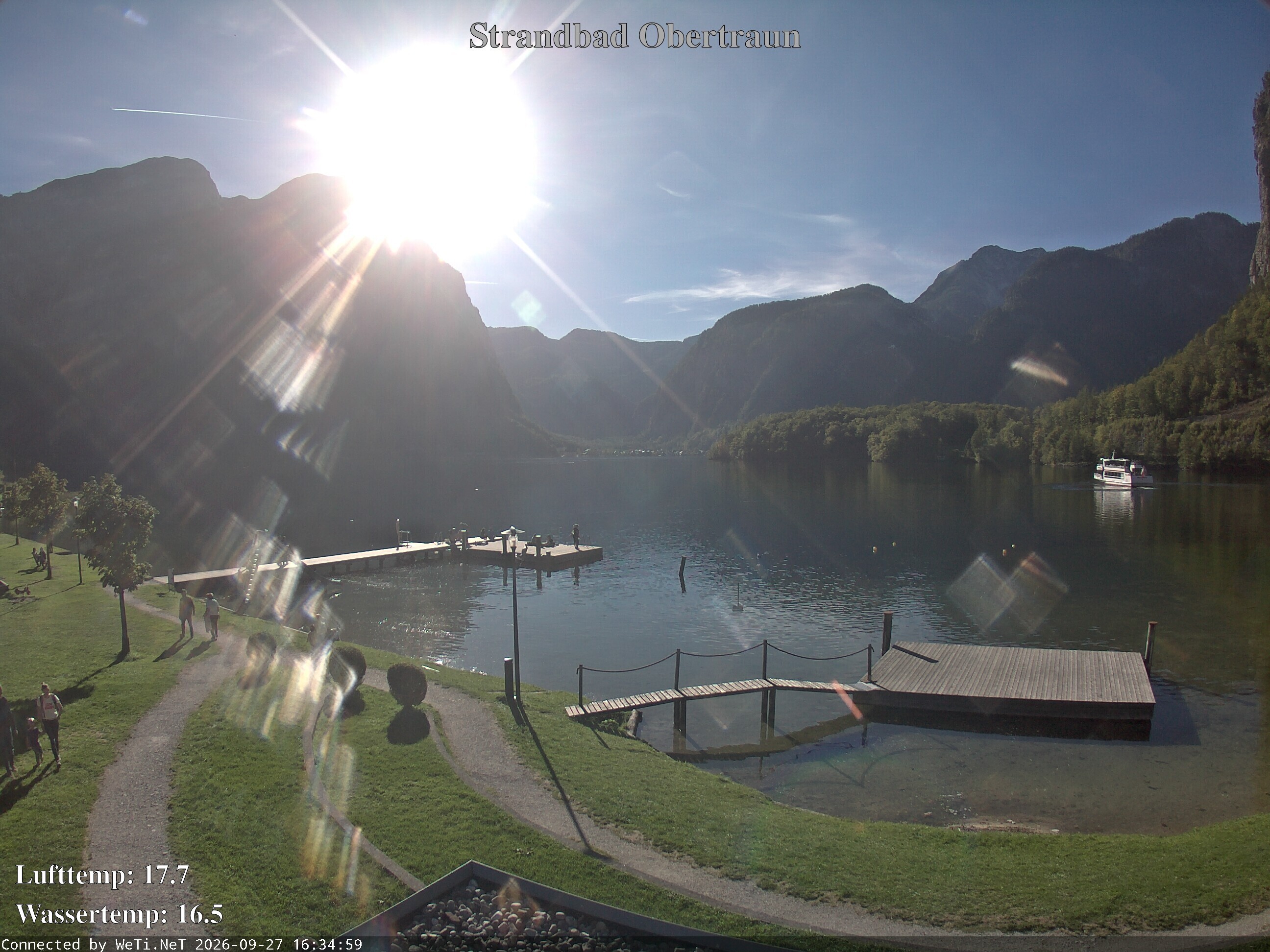 Archiv Foto Webcam Hallstätter See: Strandbad Obertraun