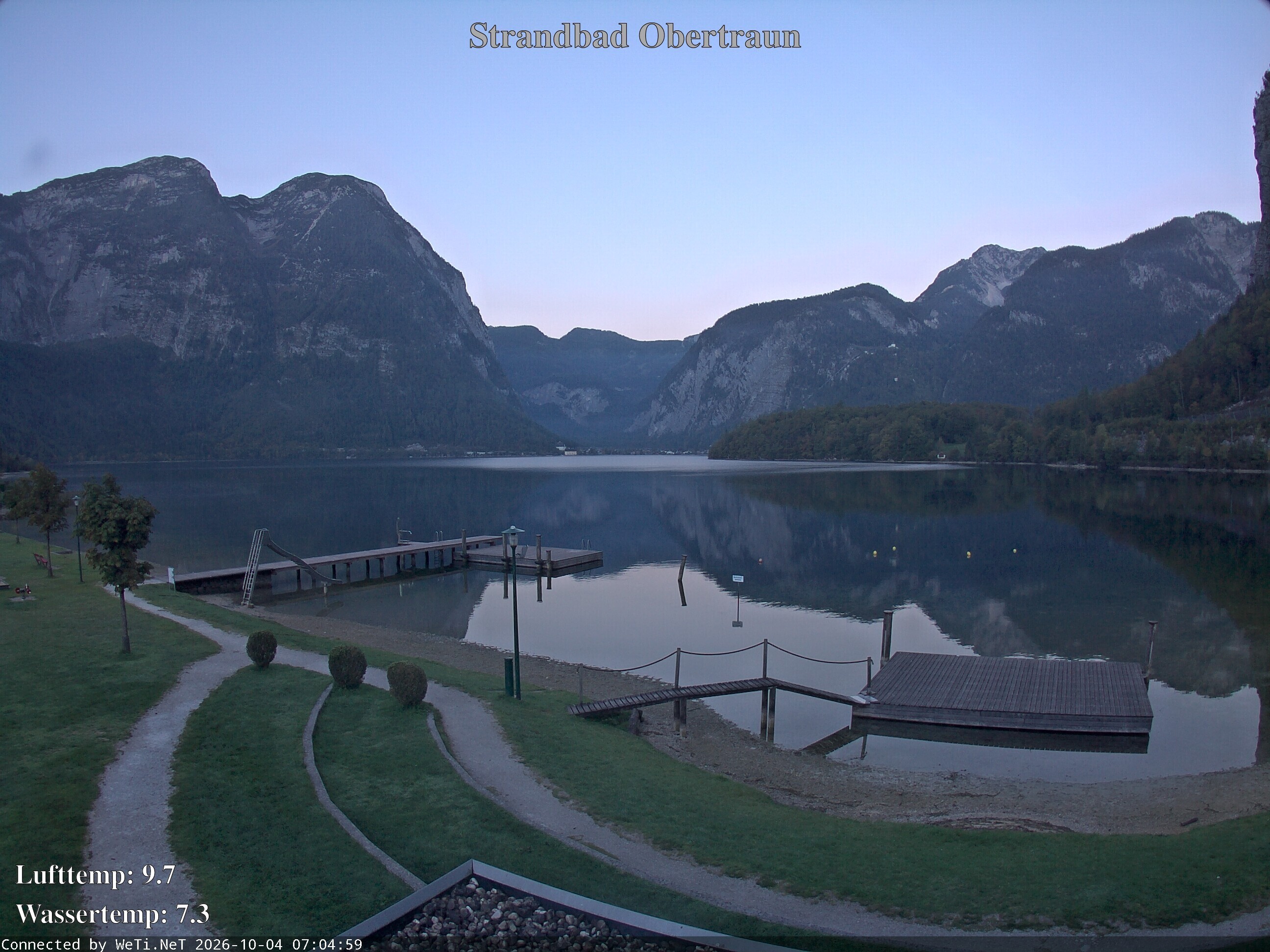 Archiv Foto Webcam Hallstätter See: Strandbad Obertraun