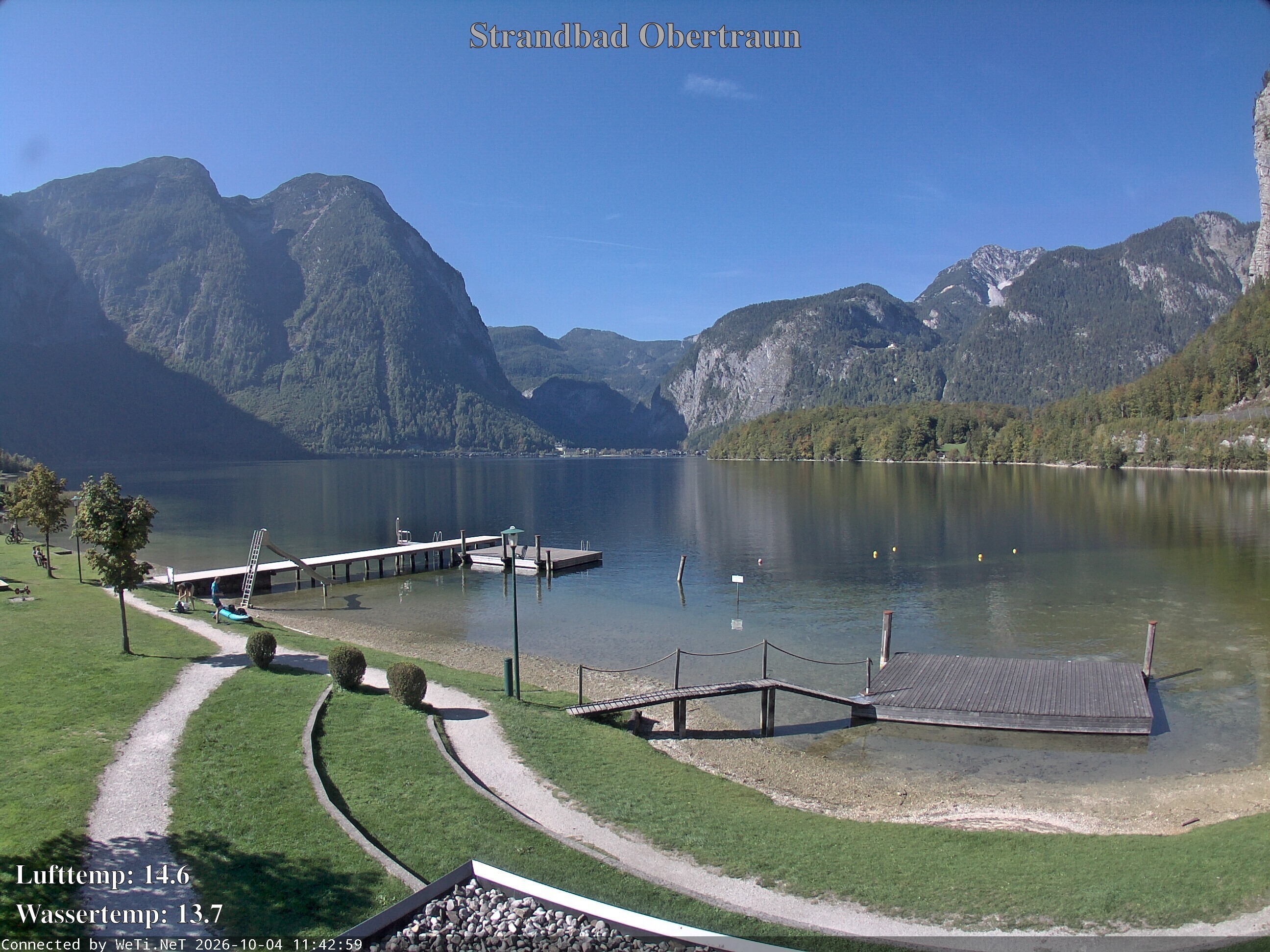 Archiv Foto Webcam Hallstätter See: Strandbad Obertraun