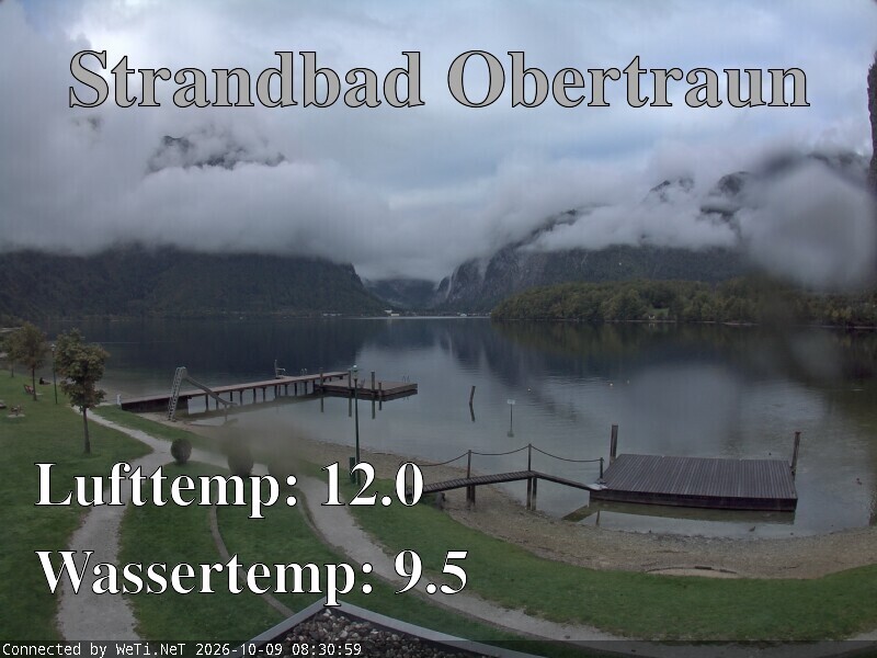 Archiv Foto Webcam Hallstätter See: Strandbad Obertraun