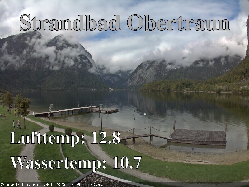Archiv Foto Webcam Hallstätter See: Strandbad Obertraun