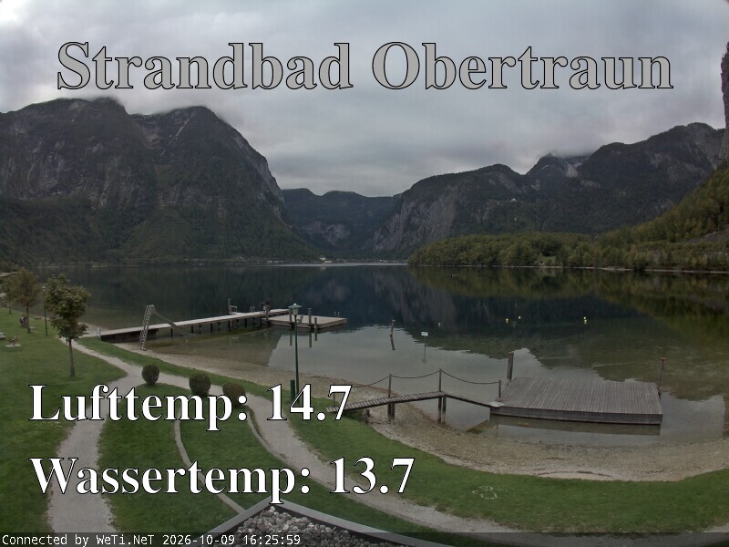 Archiv Foto Webcam Hallstätter See: Strandbad Obertraun