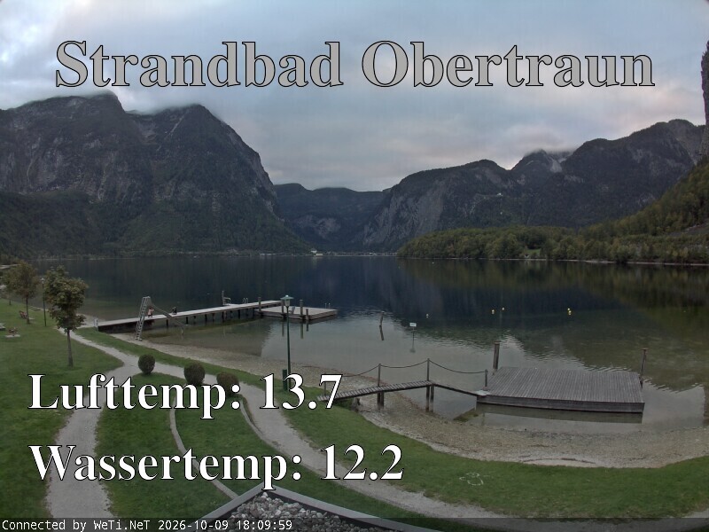 Archiv Foto Webcam Hallstätter See: Strandbad Obertraun