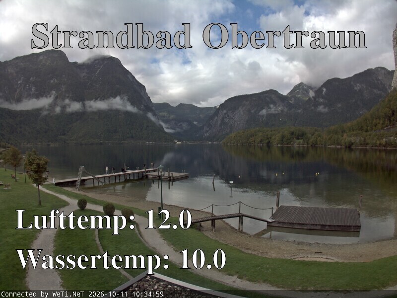 Archiv Foto Webcam Hallstätter See: Strandbad Obertraun