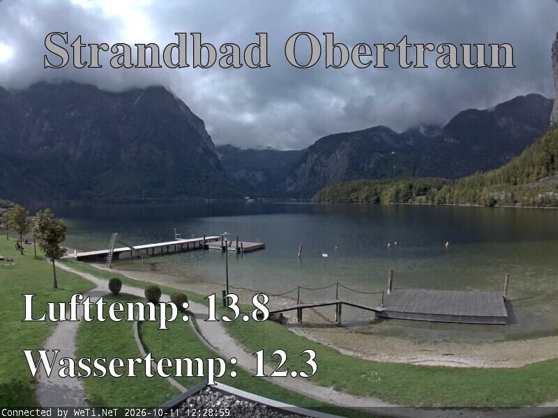 Archiv Foto Webcam Hallstätter See: Strandbad Obertraun