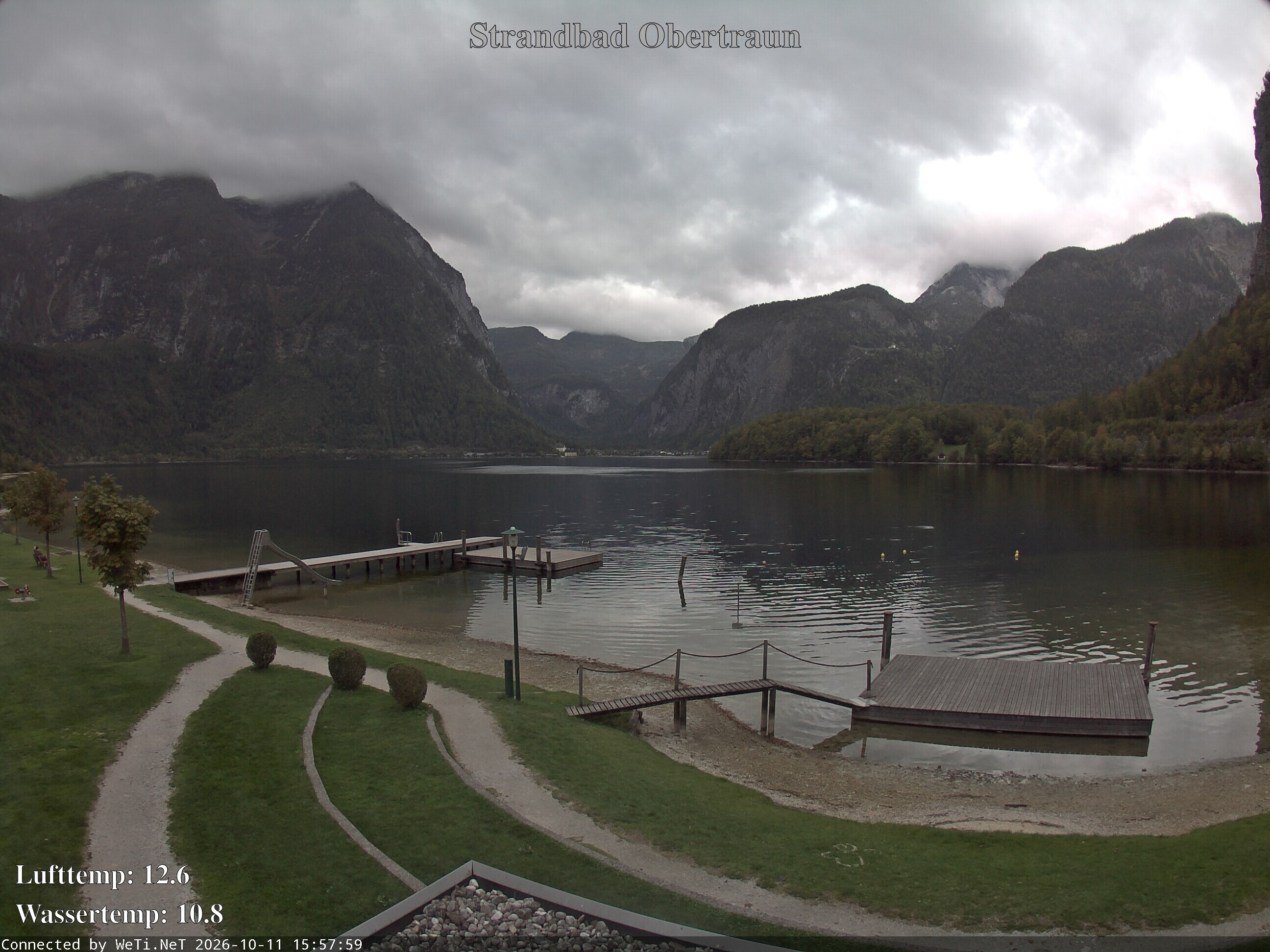 Archiv Foto Webcam Hallstätter See: Strandbad Obertraun
