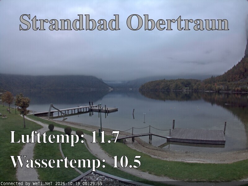 Archiv Foto Webcam Hallstätter See: Strandbad Obertraun