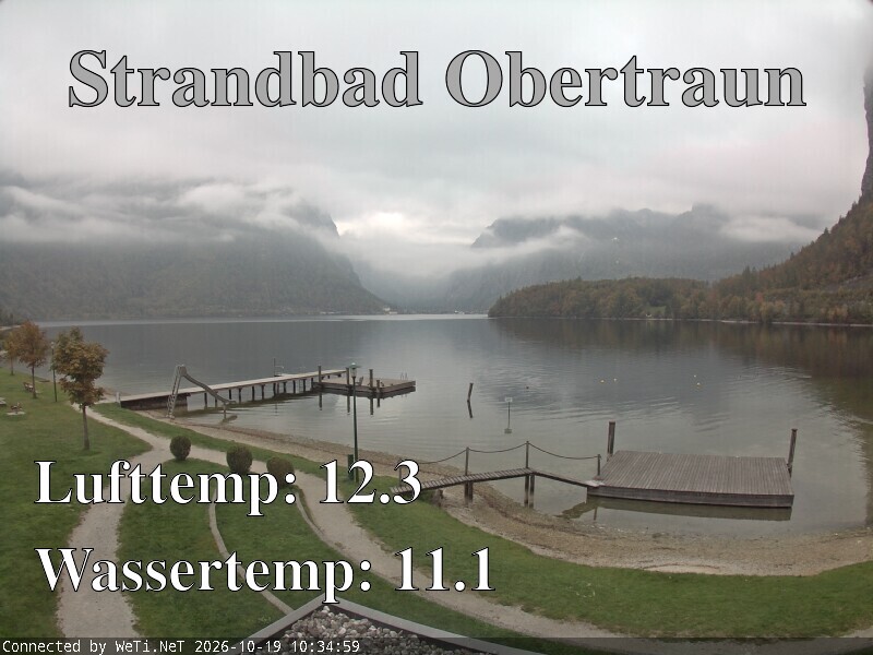 Archiv Foto Webcam Hallstätter See: Strandbad Obertraun