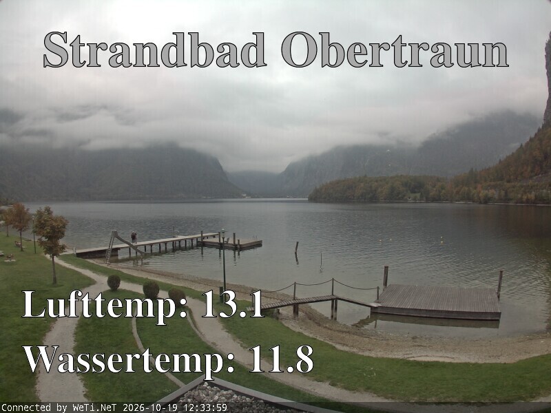 Archiv Foto Webcam Hallstätter See: Strandbad Obertraun
