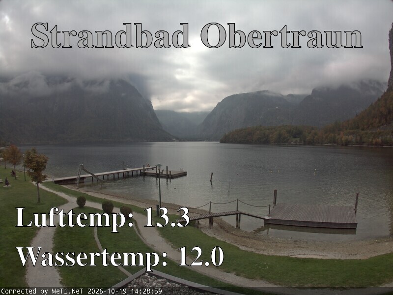 Archiv Foto Webcam Hallstätter See: Strandbad Obertraun