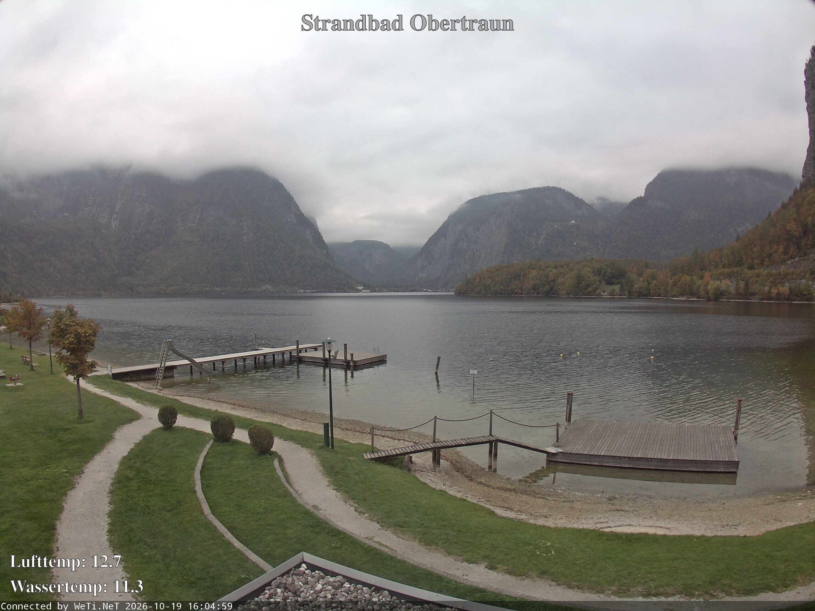 Archiv Foto Webcam Hallstätter See: Strandbad Obertraun