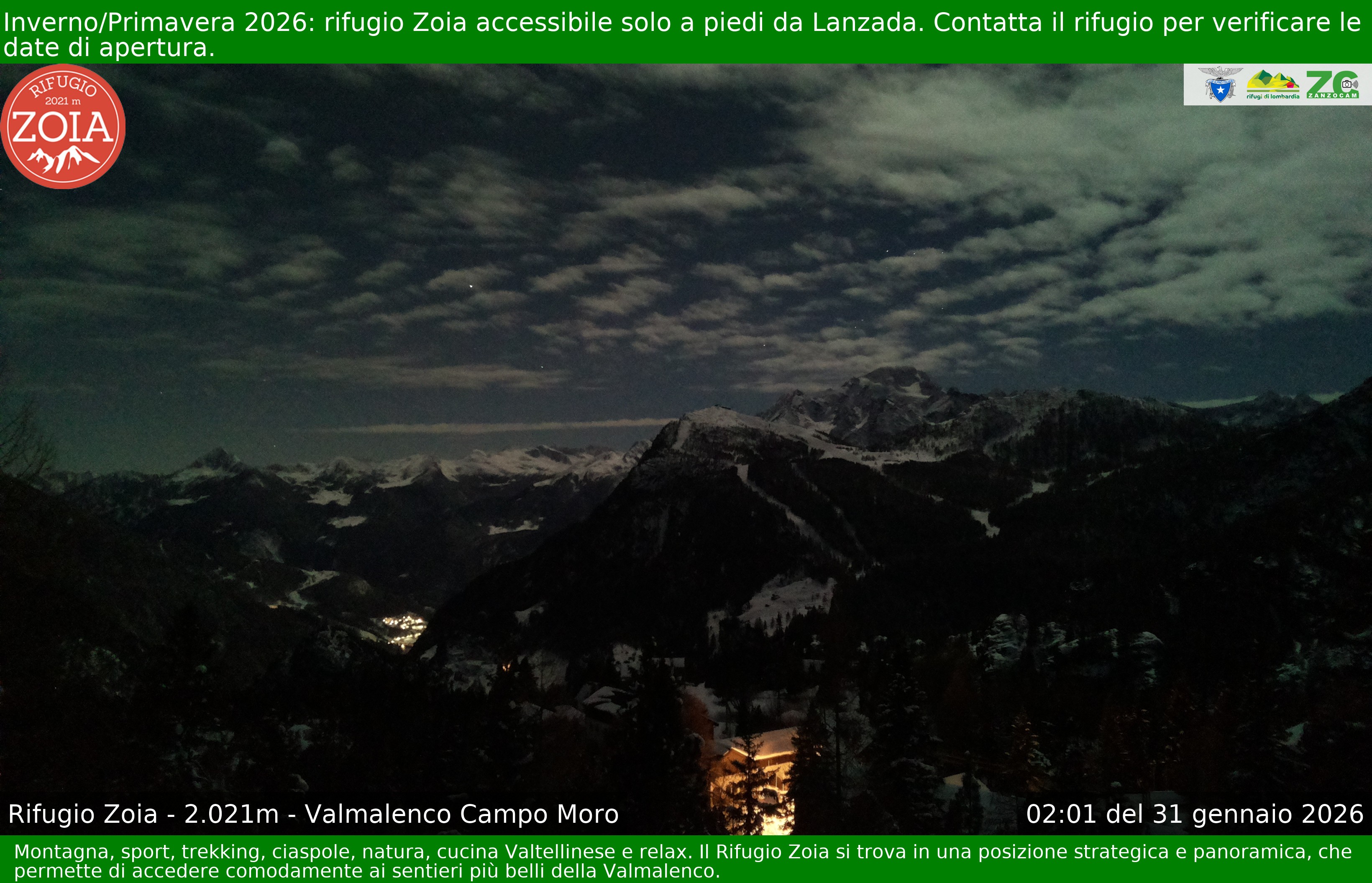 Archiv Foto Webcam Berghütte Zoia bei Chiesa in Valmalenco