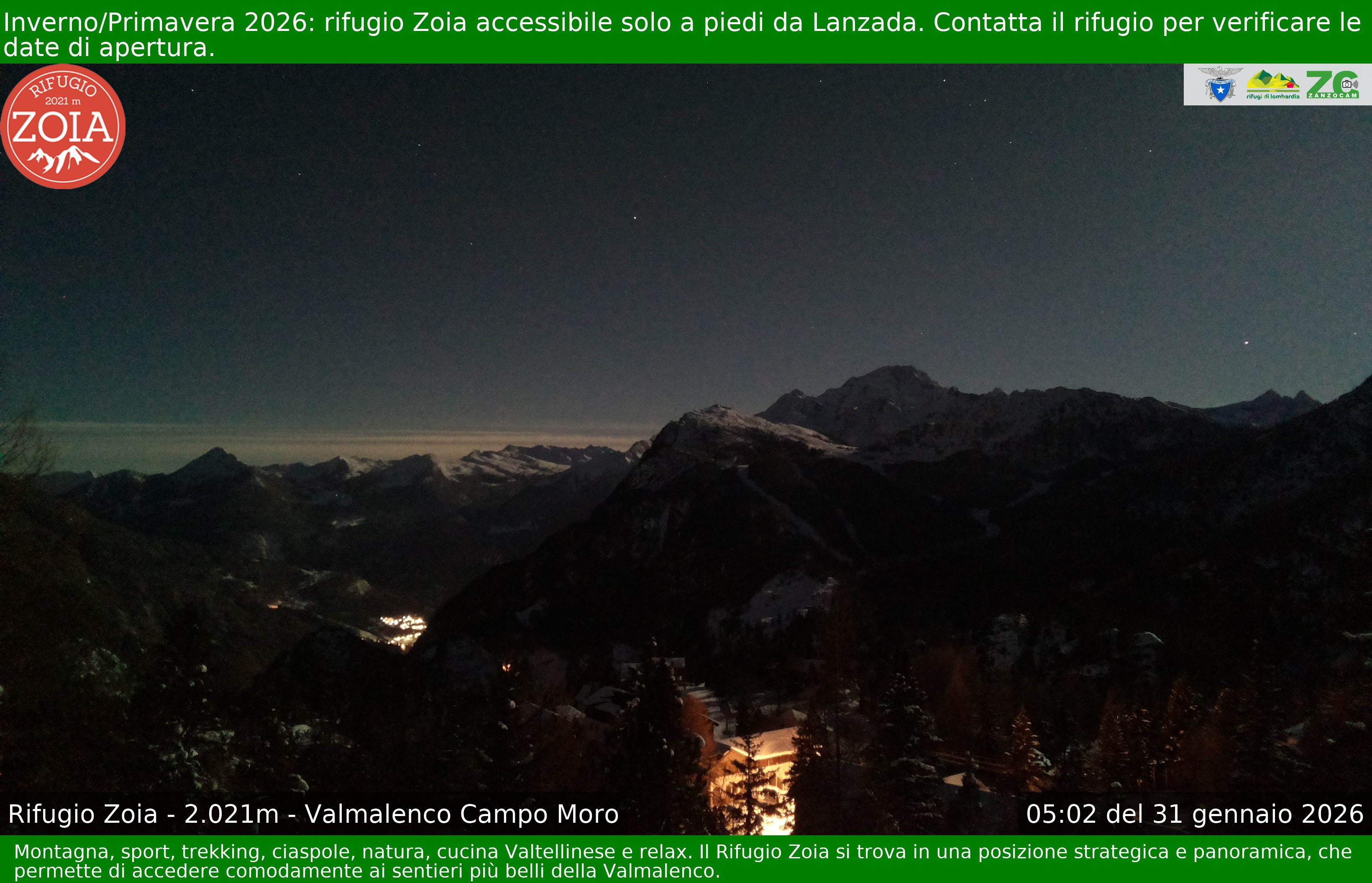 Archiv Foto Webcam Berghütte Zoia bei Chiesa in Valmalenco