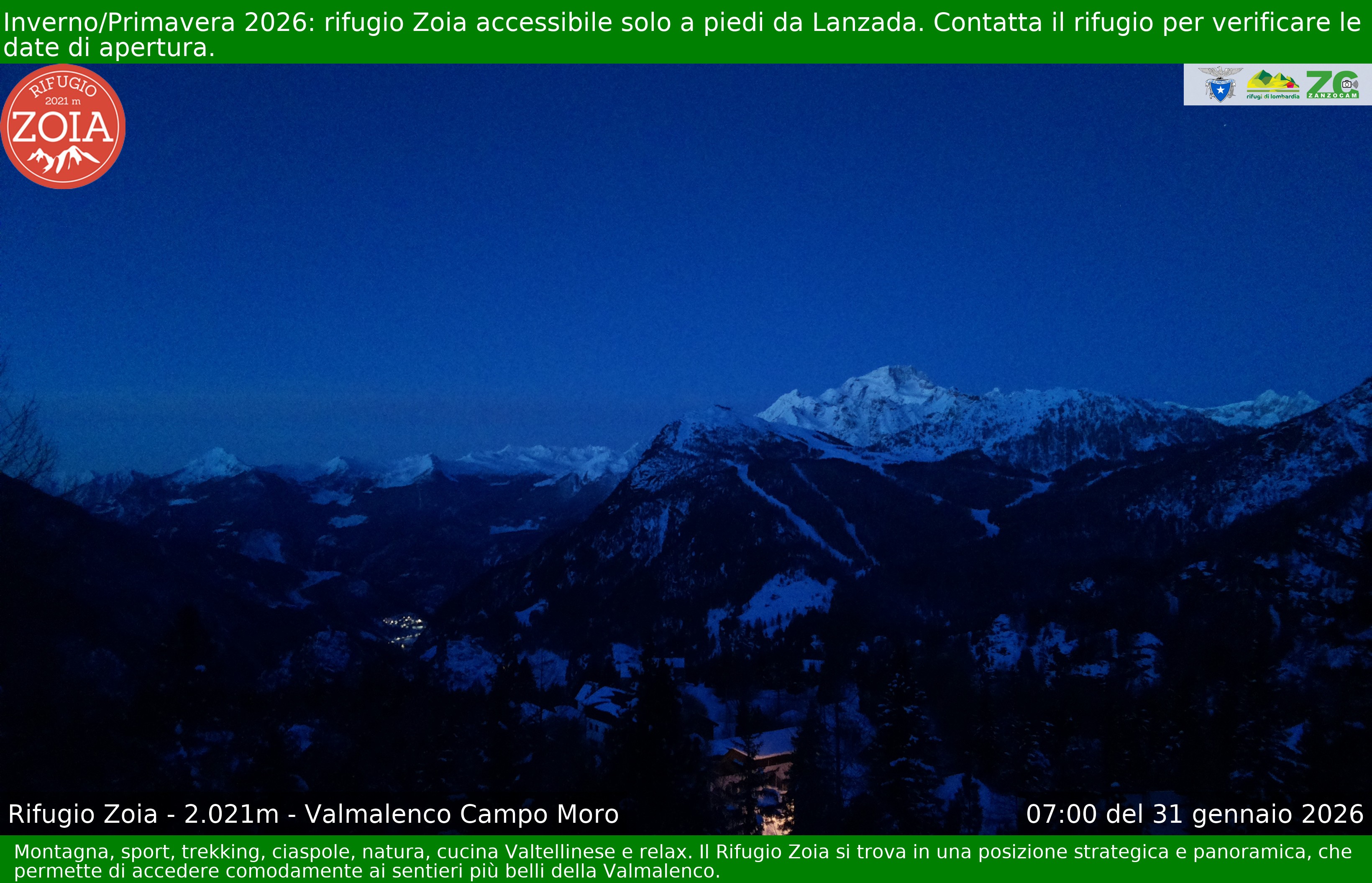Archiv Foto Webcam Berghütte Zoia bei Chiesa in Valmalenco
