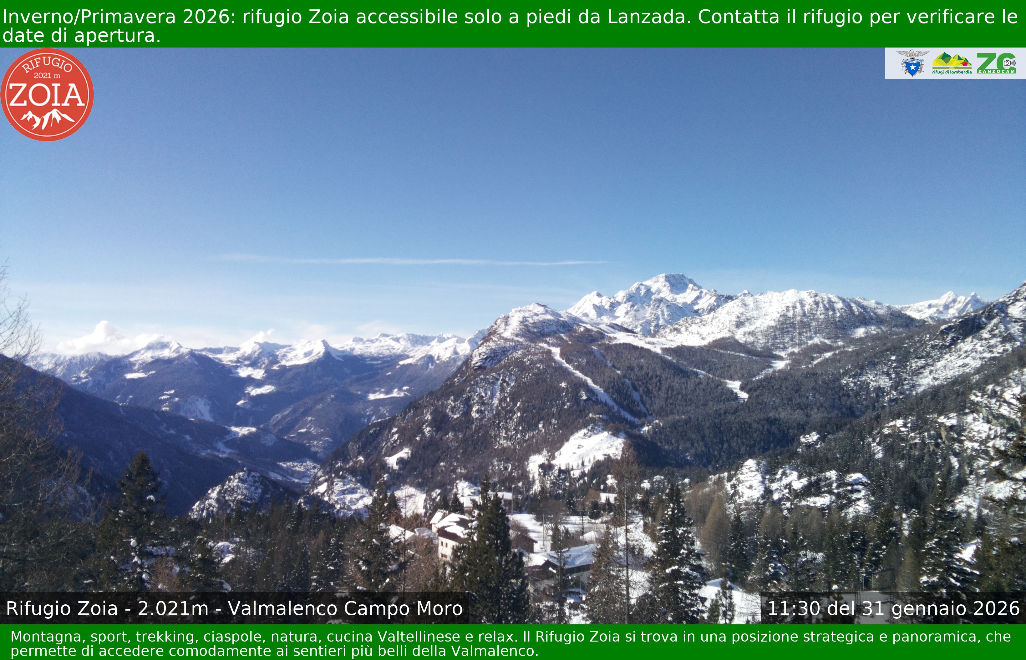 Archiv Foto Webcam Berghütte Zoia bei Chiesa in Valmalenco