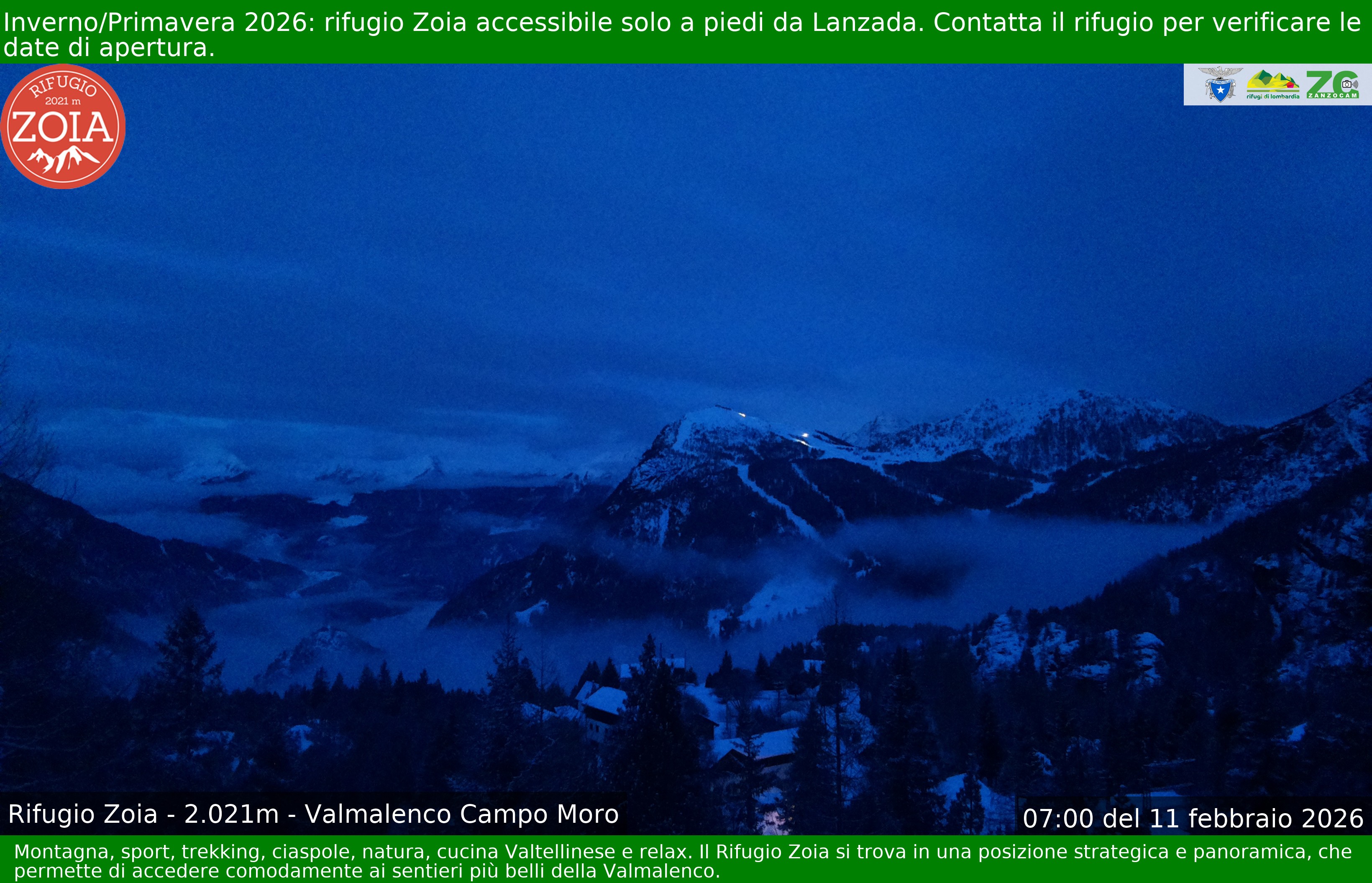 Archiv Foto Webcam Berghütte Zoia bei Chiesa in Valmalenco