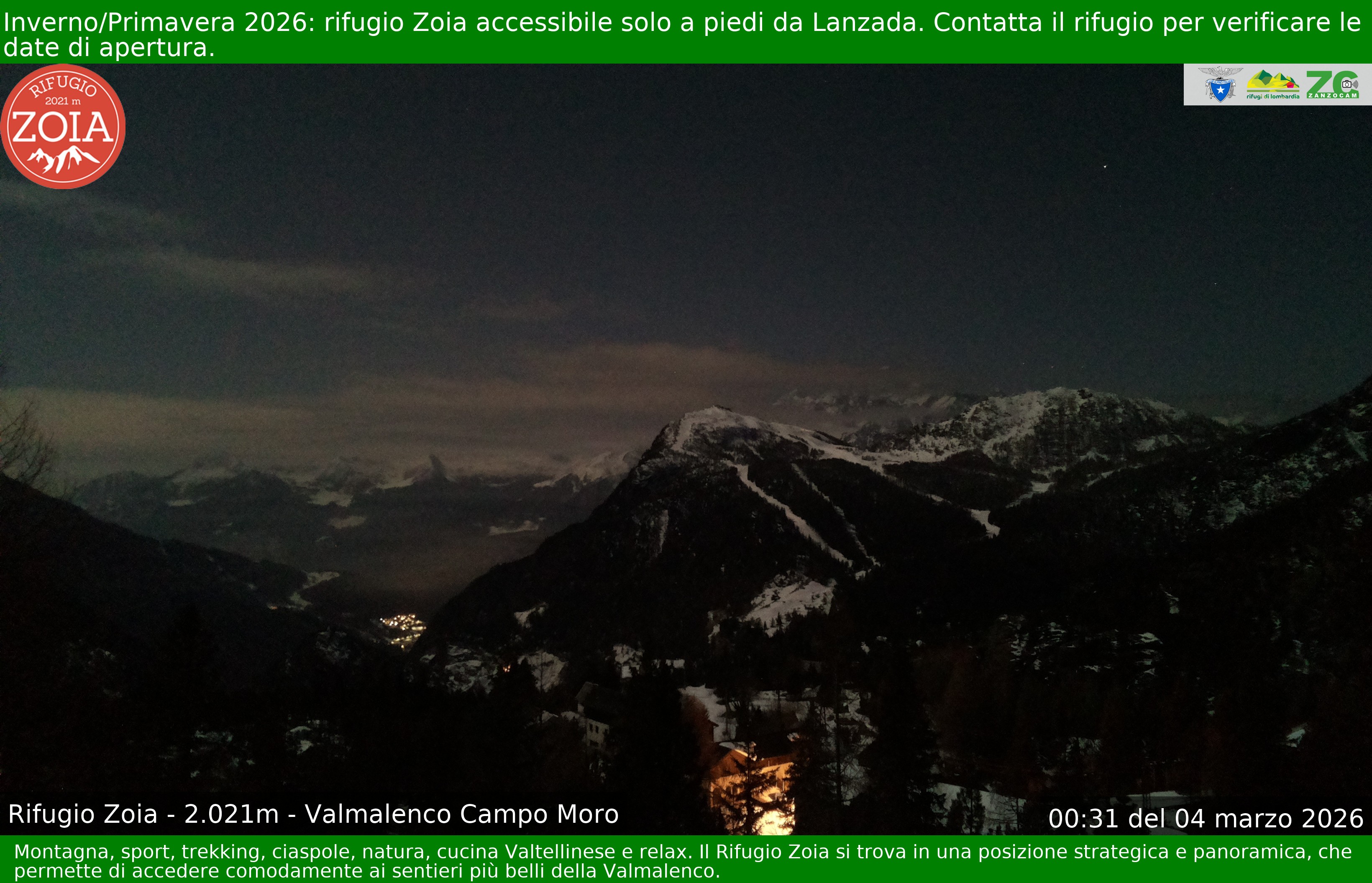 Archiv Foto Webcam Berghütte Zoia bei Chiesa in Valmalenco