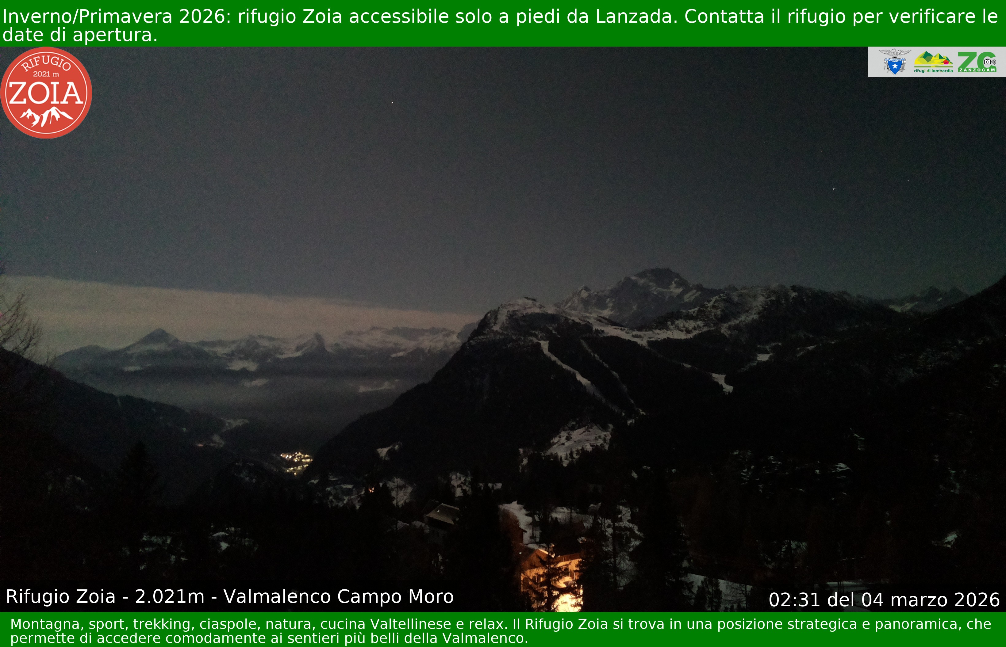 Archiv Foto Webcam Berghütte Zoia bei Chiesa in Valmalenco