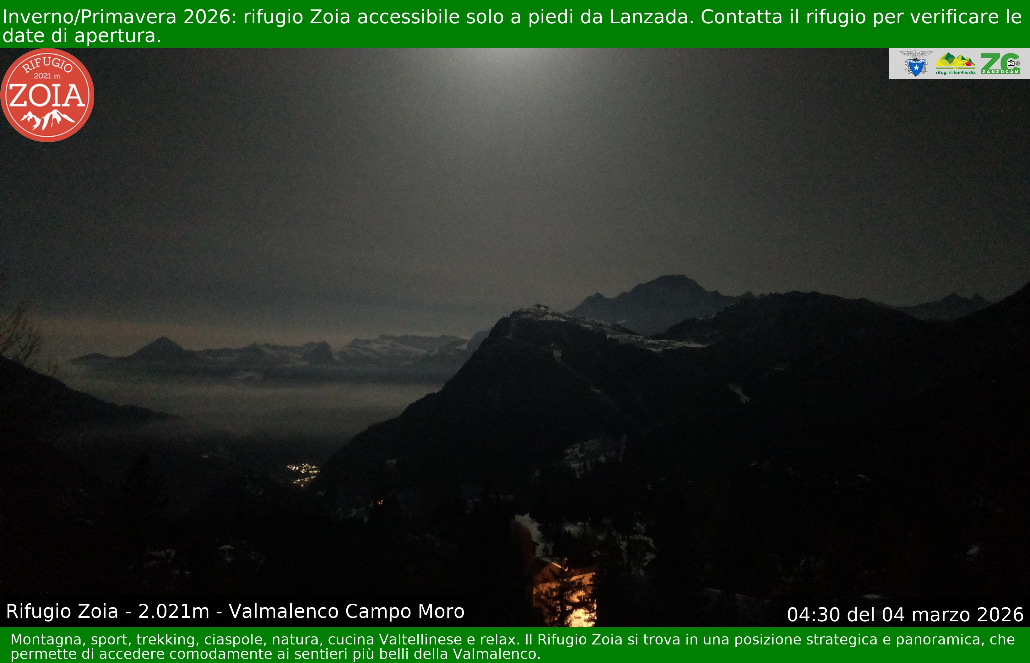 Archiv Foto Webcam Berghütte Zoia bei Chiesa in Valmalenco